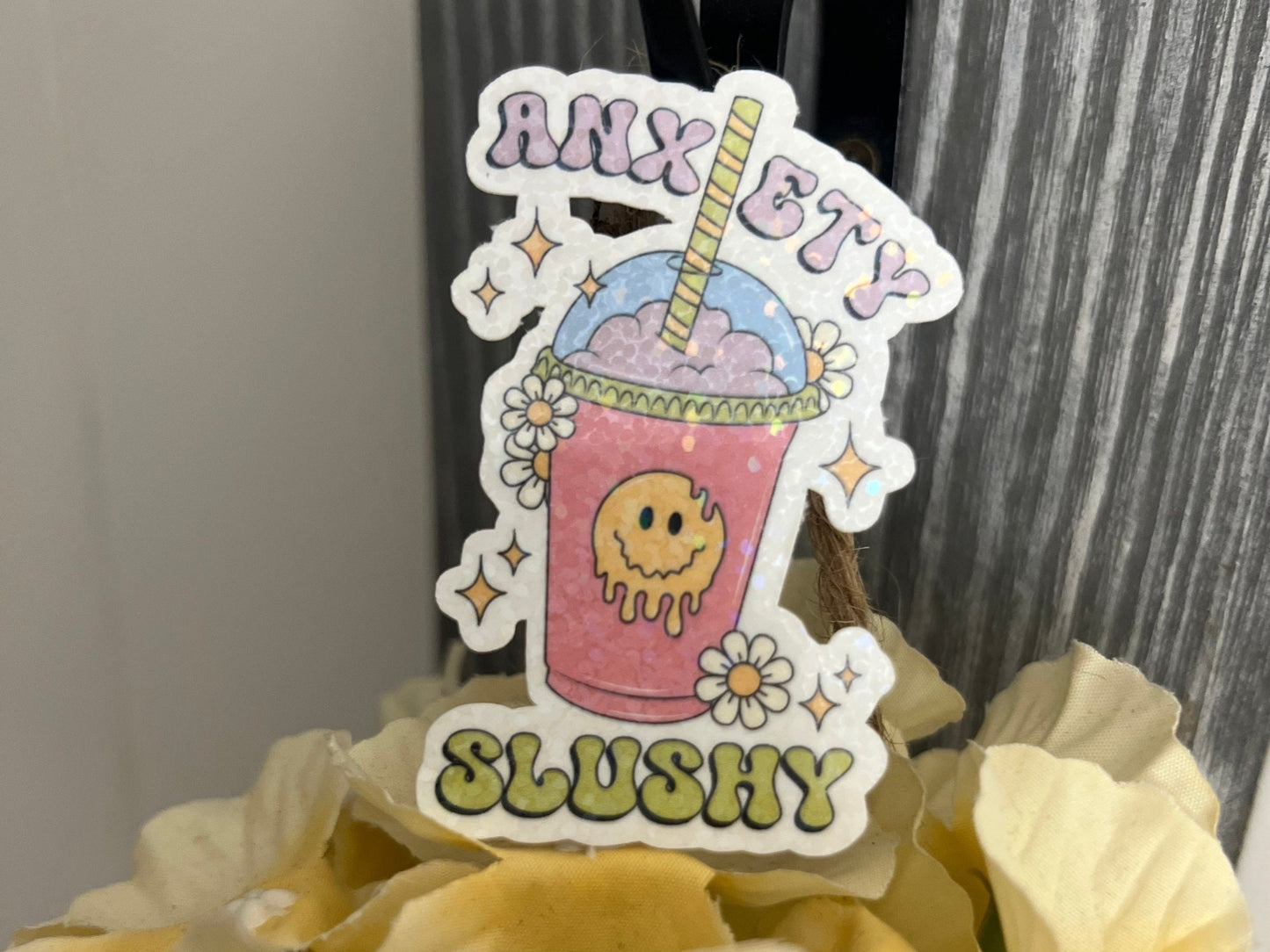 Pick Your Own Sticker | Anxiety Sticker Pack | Water Bottle Tumbler Laptop Window Water Resistant Die Cut Decal | Rainbow Sparkle Laminate