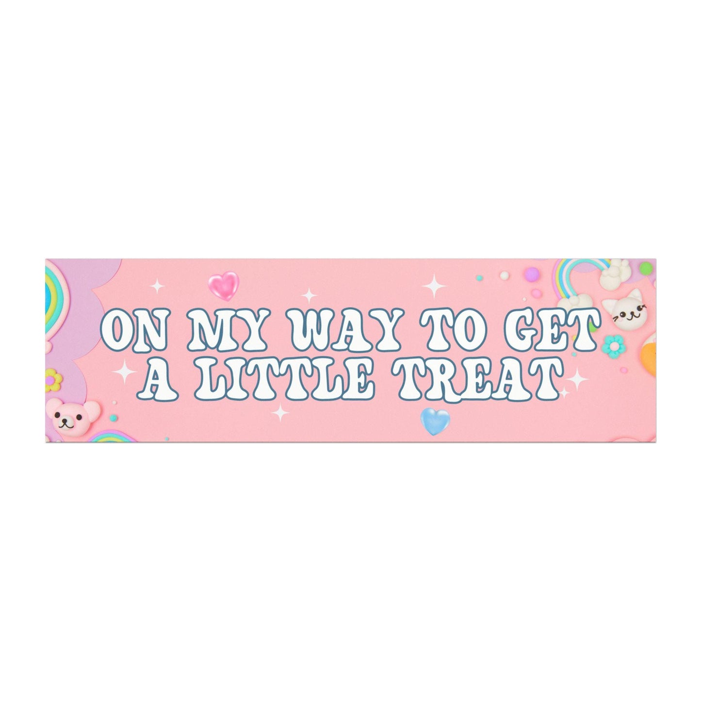 A Little Treat Funny Car Magnet | Cute Funny Bumper Magnet | Gift for Friend | Cute Bumper Magnet | Funny Car Accessories | On My Way