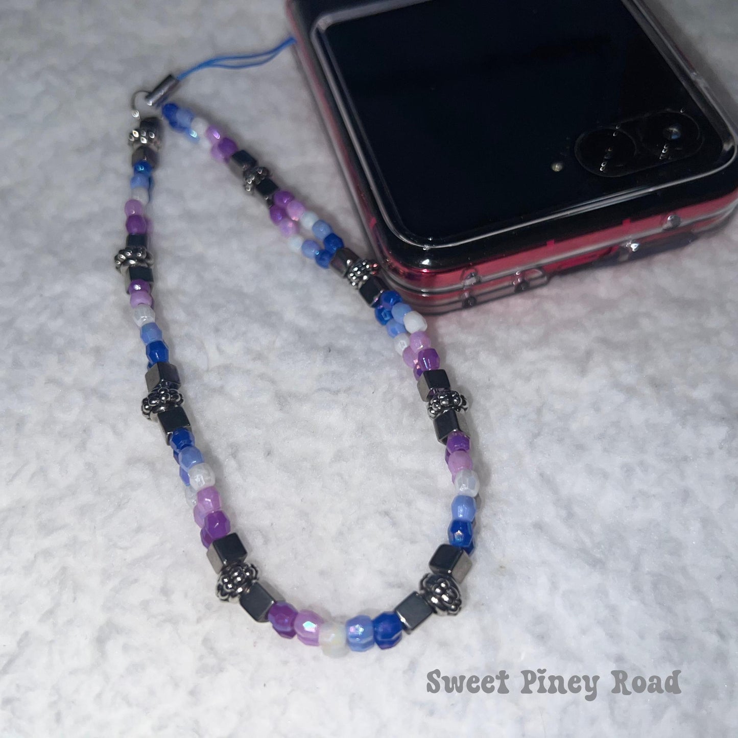 Colorful Double Stranded Bead Phone Charm Strap, Chain Cellphone Strap Lanyard, Cute Kawaii Wristlet Accessory, Girly Gift For Her Y2k 2000s
