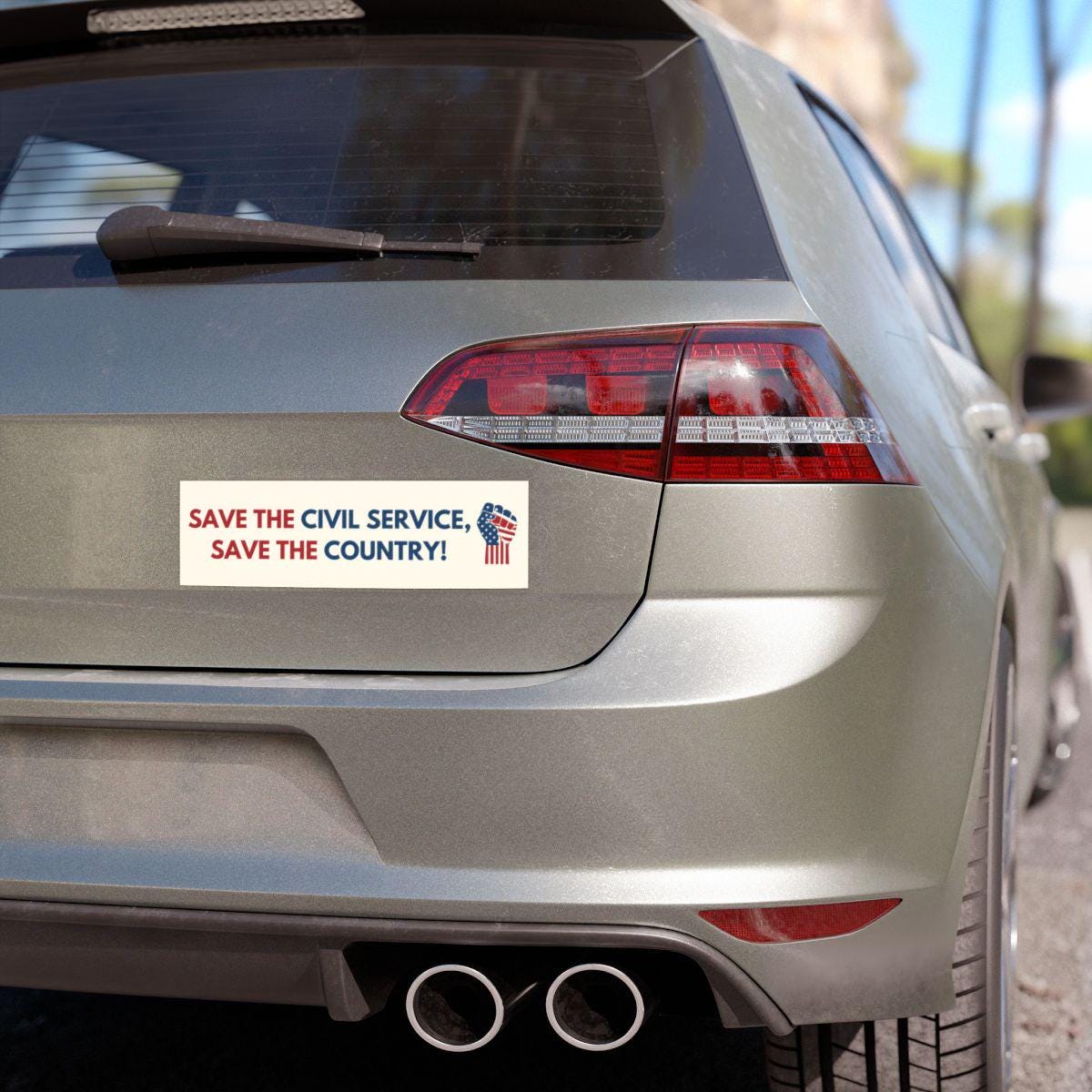 Save the Civil Service, Save the Country! Car Magnet or Bumper Sticker, Pro-Democracy, Government Workers, Political Activism, FDT Anti DOGE