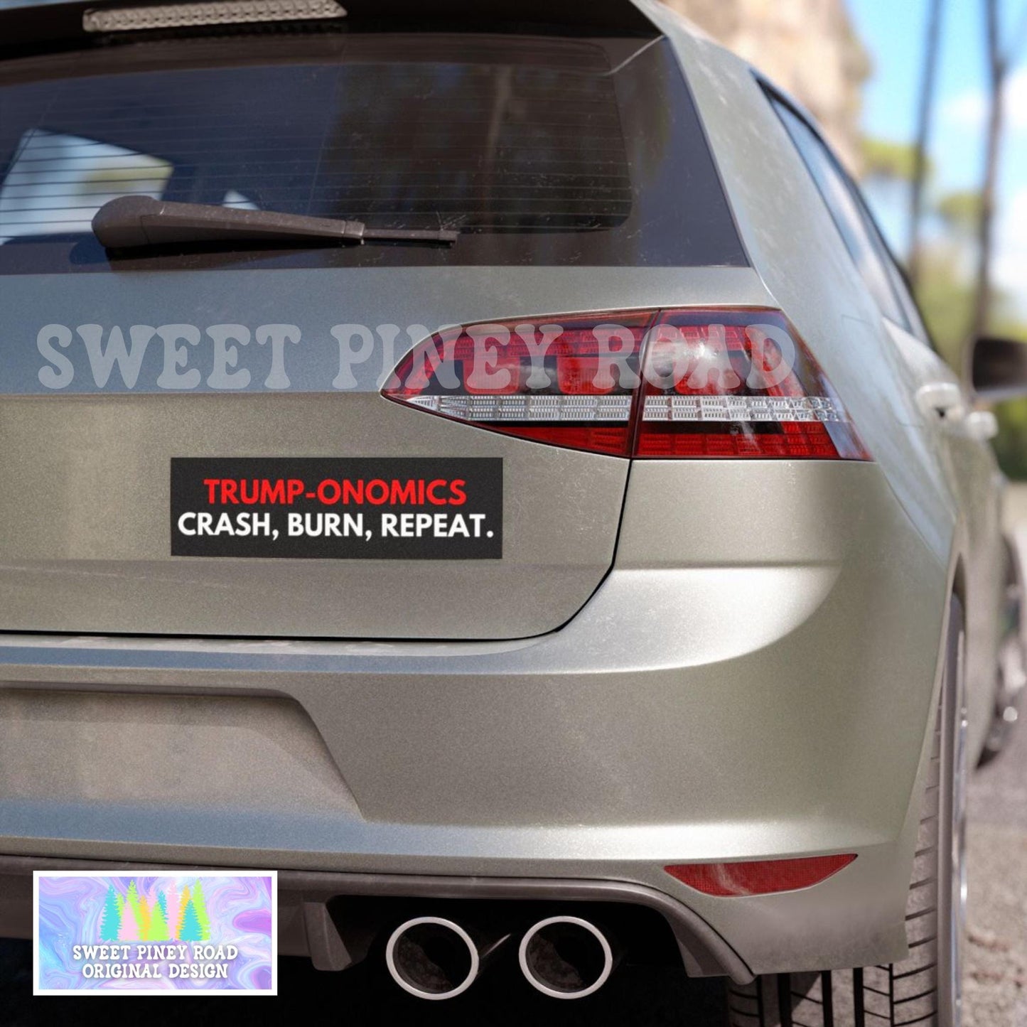 Anti Trump Economics Car Magnet or Bumper Sticker, Inflation Recession Decal, Tariffs Rising Anti-MAGA, Economy Tanking, Protest Leftist Car
