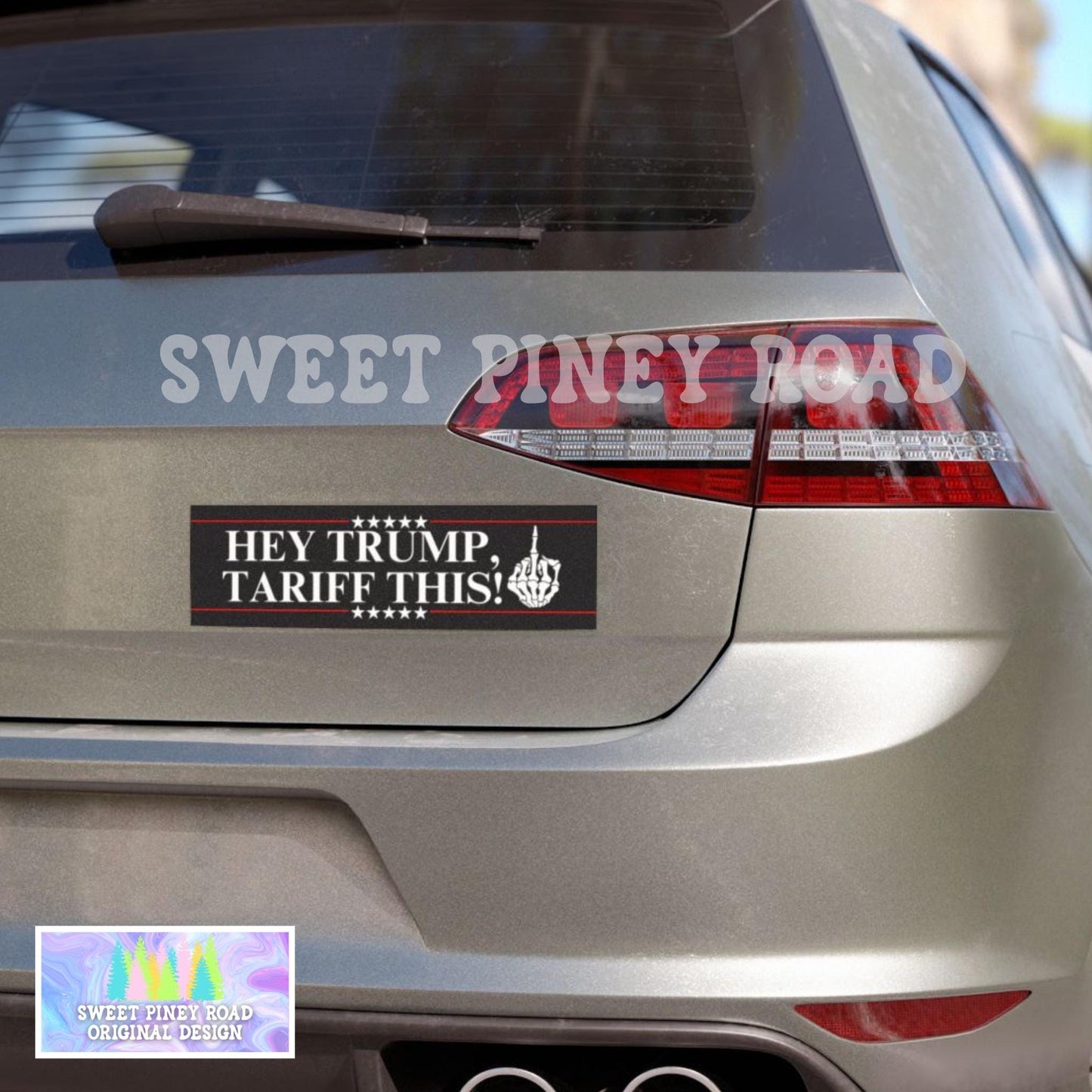 Tariff Middle Finger Inflation You Voted For Car Magnet or Bumper Sticker, Anti-Trump Anti-MAGA Decal Gift, Protest Fuck Trump Recession