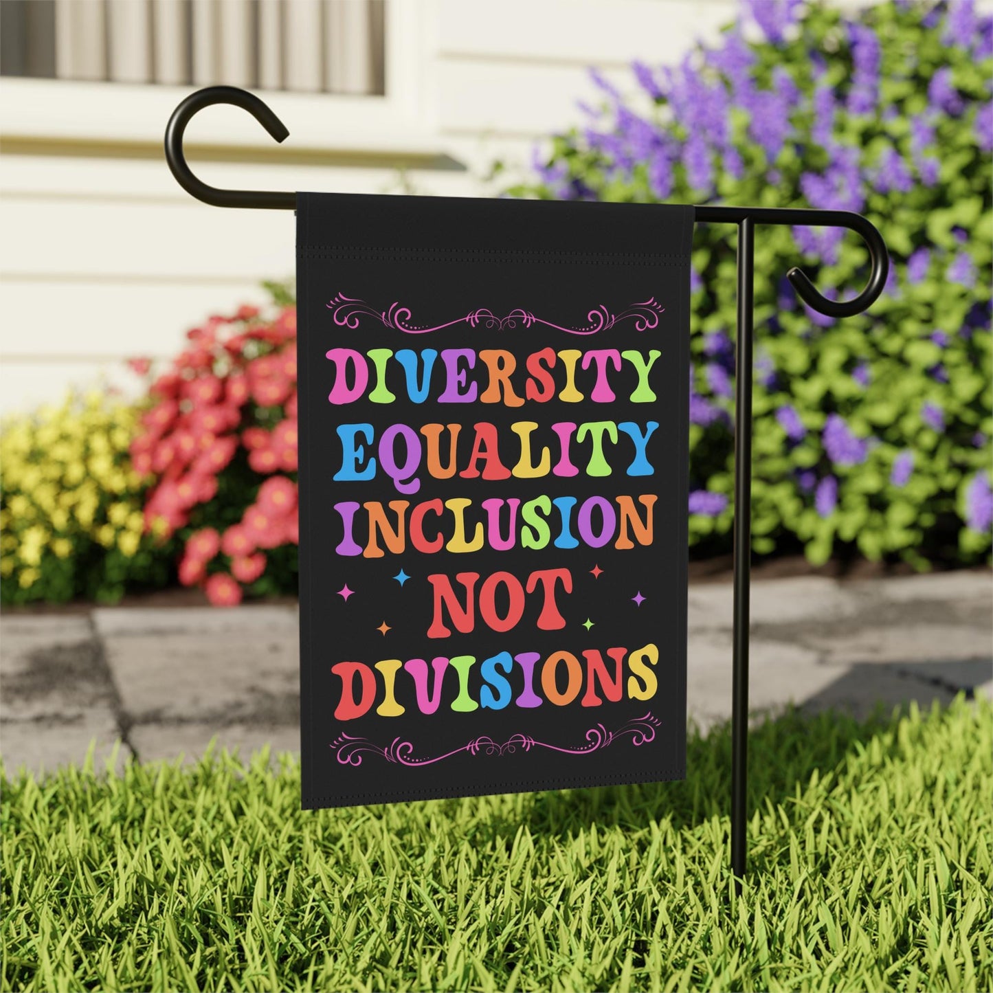 Diversity Equality Inclusion Yard Flag, Pro Unity Not Division, DEI Gift LGBTQIA+, Social Justice Empowerment, Progressive Garden Decor