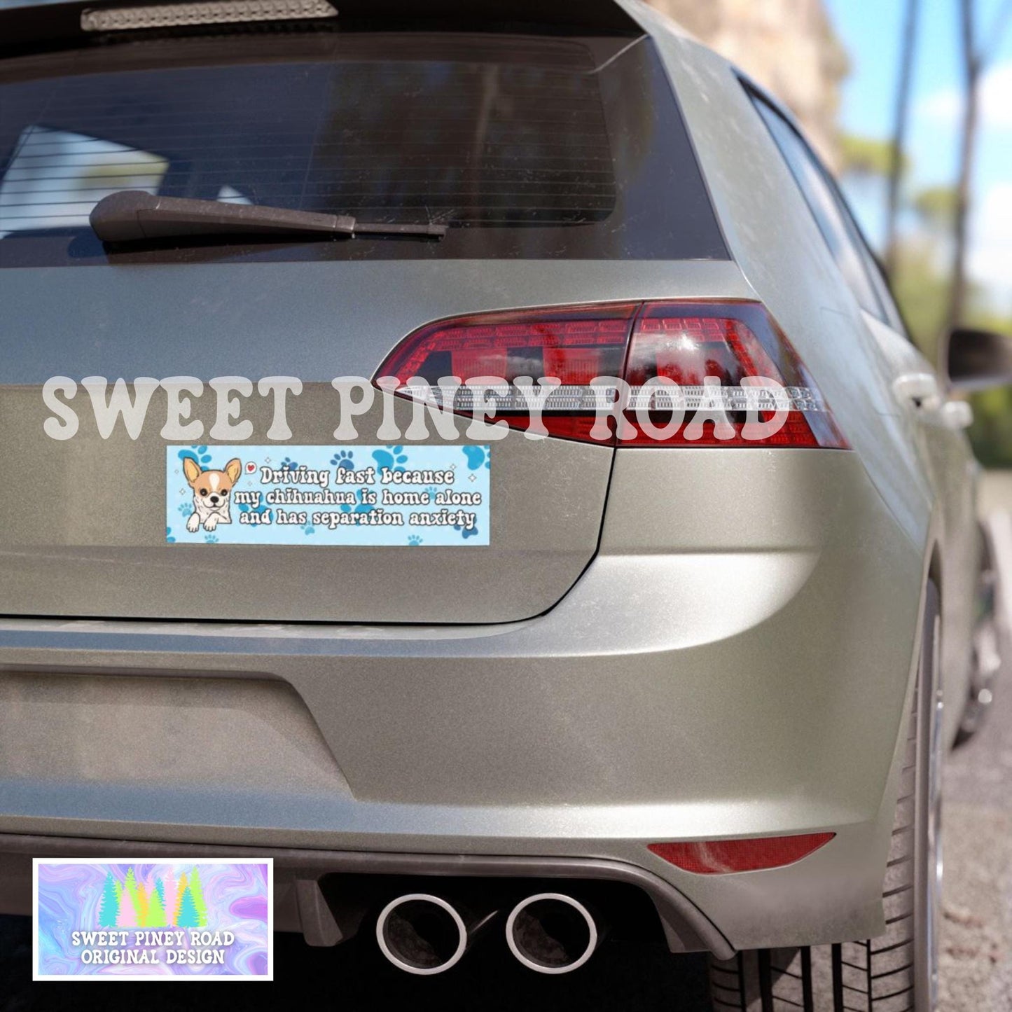 My Chihuahua Has Separation Anxiety Car Magnet, Funny Dog Lover Bumper Sticker, Cute Puppy Gift For Friend, Dog Love Accessory, Kawaii Doggy