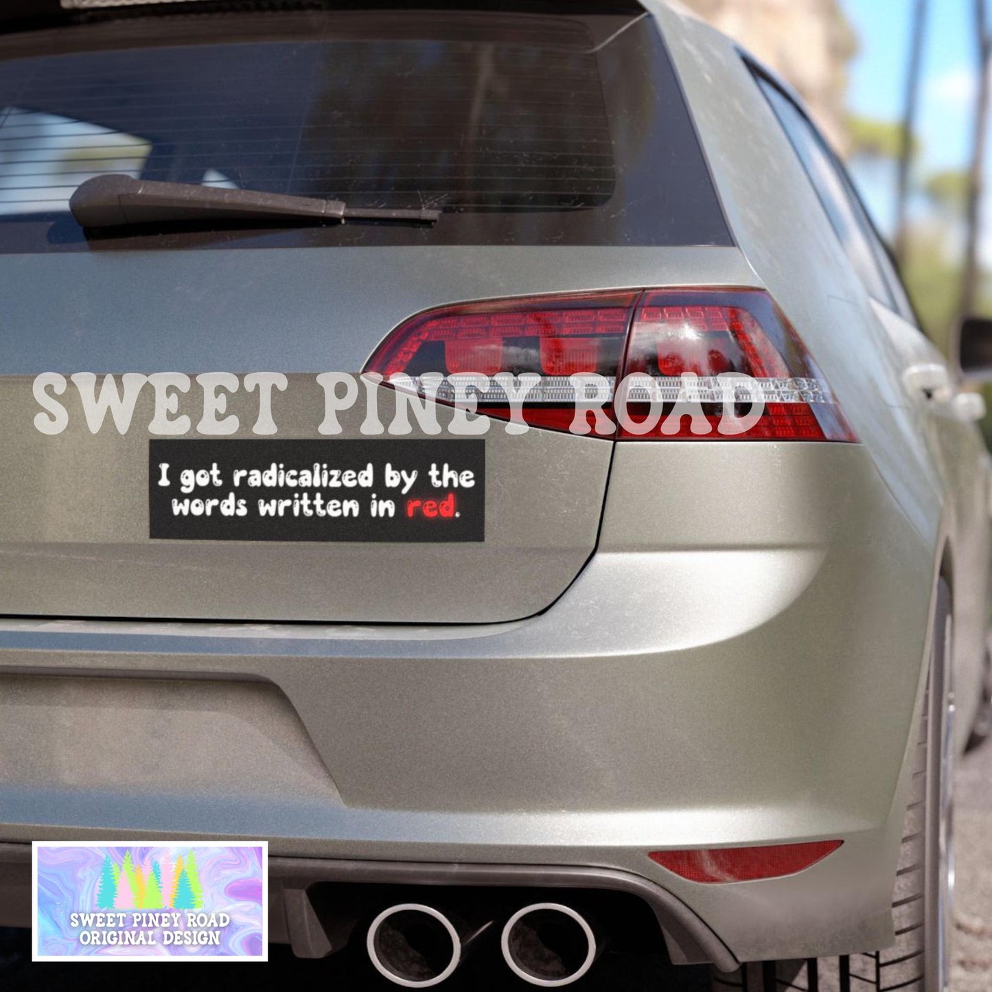 I Got Radicalized By The Words Written In Red Car Magnet, Political Protest Bumper Sticker, Liberal Feminist Activist Gift, Funny Anti Trump
