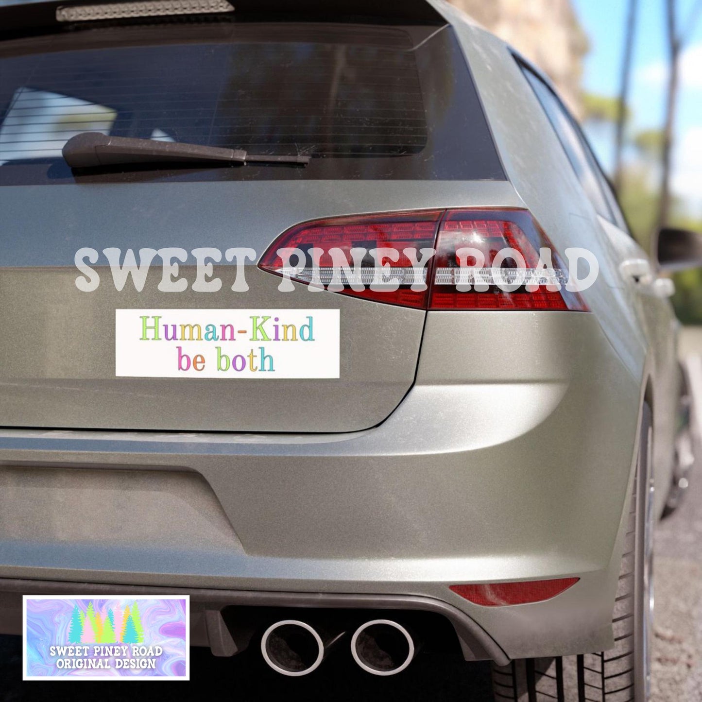 Human Kind Be Both Car Magnet, Human Rights Bumper Sticker, Social Justice Decal, Equality Inclusion Anti Fascism, Spread Kindness Rainbow