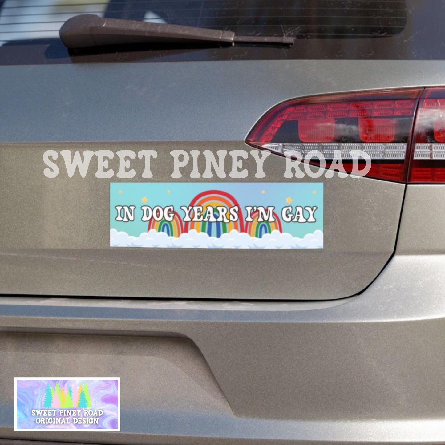 In Dog Years I'm Gay Car Magnet, LGBTQIA+ Pride, Funny Gen Z Humor, Y2K Gay Bi Lesbian, Hilarious New Puppy Owner Gift, Millennial Gag Gift