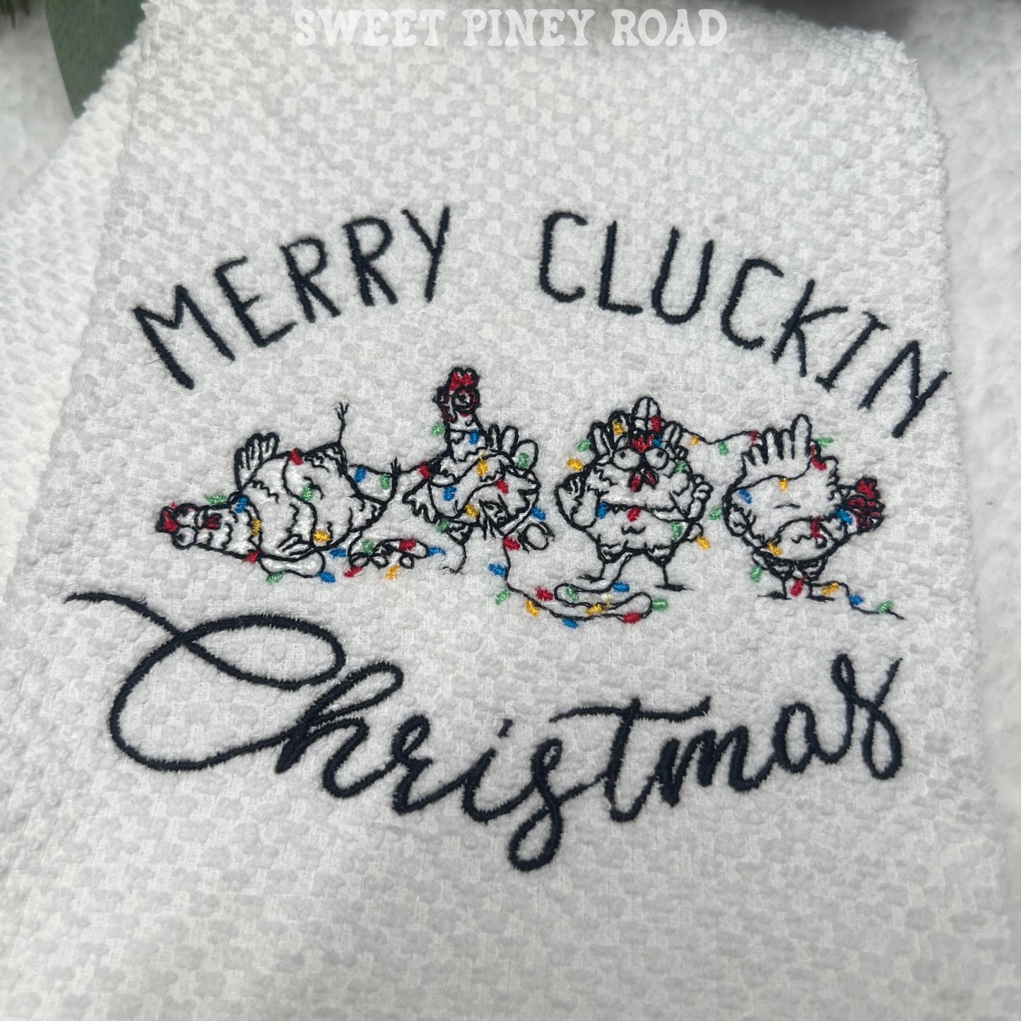 Chicken Christmas Embroidered Towel, Personalized Farmhouse Bath Towel, Birthday Gift, Farm Gift, Farming Custom Wash Cloth, House Decor