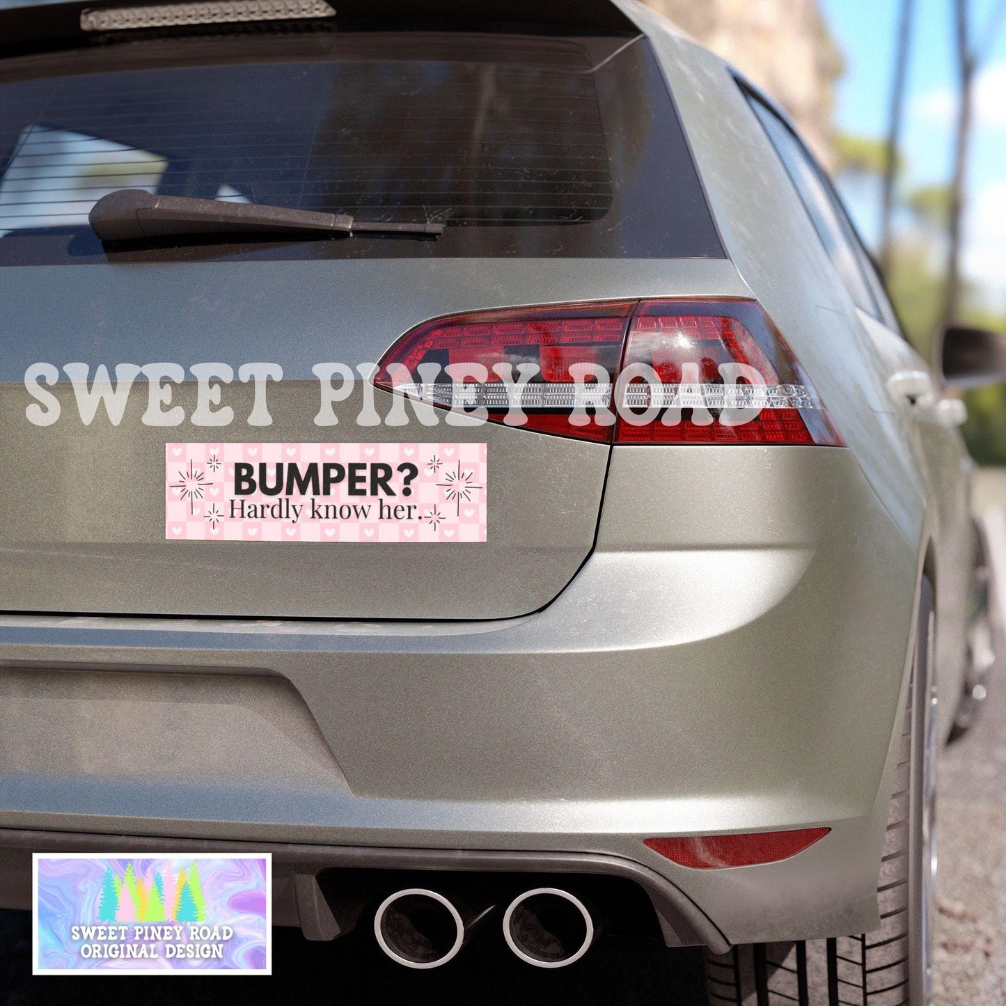 Bumper Hardly Know Her Car Magnet, Funny Y2k Bumper Sticker, Gen Z Humor Gag Gift, Millennial Joke Gifts Idea, Pink Girly New Driver Decal