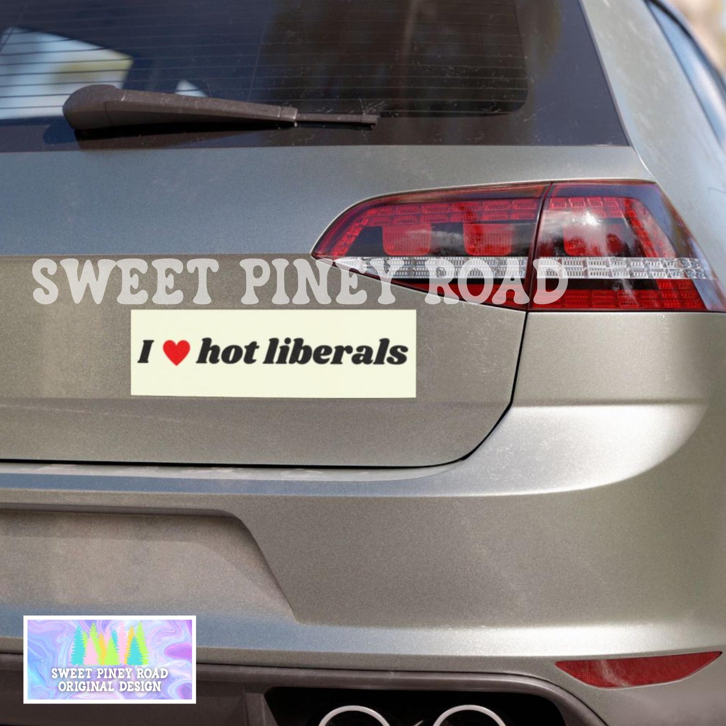 I Love Hot Liberals Car Magnet, Funny Leftist Bumper Sticker, Hot Girls Fight Fascism, Gag Gift For Democrat Friend, Anti Trump Decal Gifts