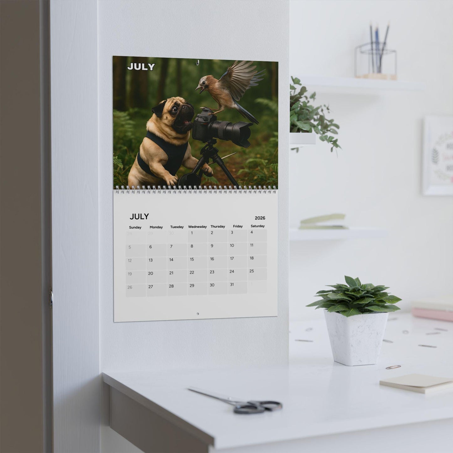 Dogs With Hobbies 2026 Calendar, Office Wall Calendar For Dog Lover, Funny Doggy Gag Gift, Calendar For Coworker Manager, Hilarious Idea