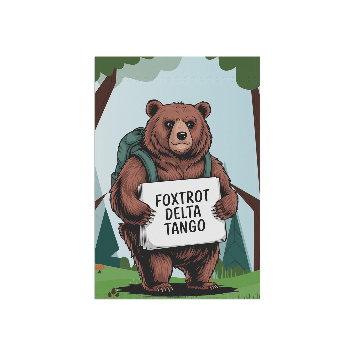 Foxtrot Delta Tango Bear Yard Flag, Liberal Garden Banner Home Decor, Leftist Eat The Rich Save Wildlife FDT Decoration Anti Trump Anti MAGA
