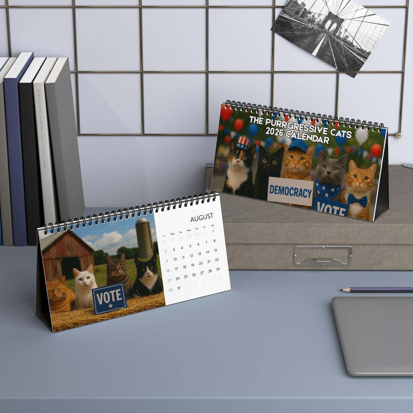 Anti Trump Cat 2026 Desktop Calendar, Kitten Lover Calendar, Funny Kitty Gag Gift, Hilarious Ideas For Office Coworker, Progressive FDT Joke