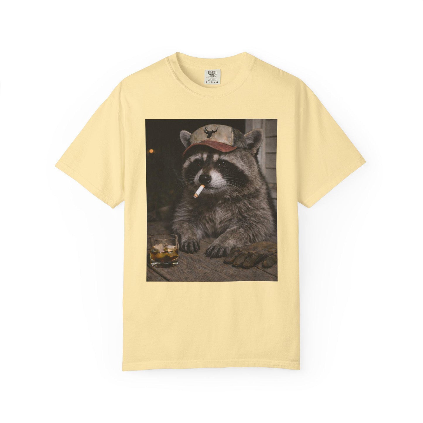 Funny Raccoon Shirt, Hilarious Smoking Blue Collar Racoon Tshirt, Animal Lover T-Shirt Gag Gift, Country Themed Animal Tee, Cursed Humor