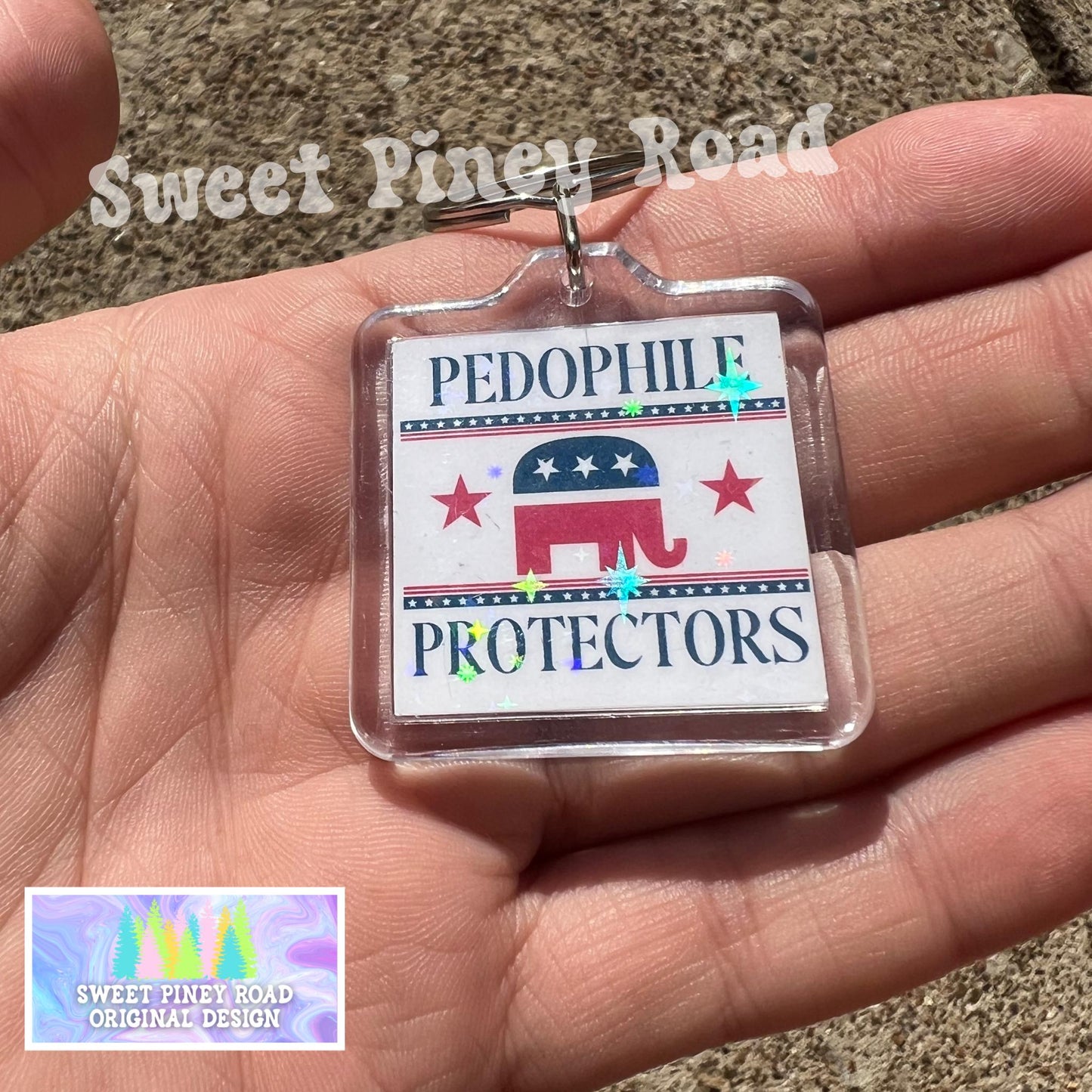 Pedo Protectors Keychain, Anti Trump Political Bag Charm, Funny Epstein Protest Bag Tag, FDT Gift For Democrat Acrylic Key Chains