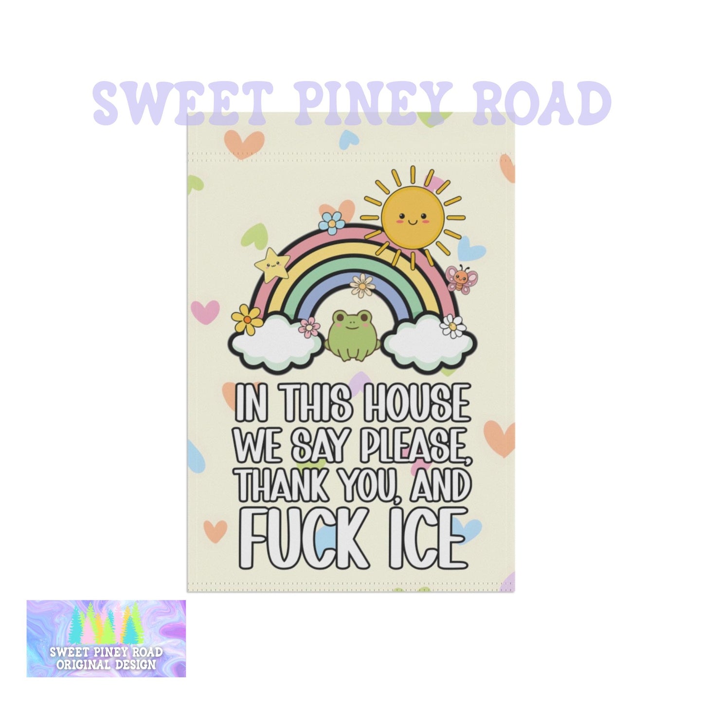 Abolish ICE Yard Sign, F*ck ICE Garden Flag, Cute Y2K Kawaii FDT Outdoor Decor, Chinga La Migra Decoration, Anti Trump