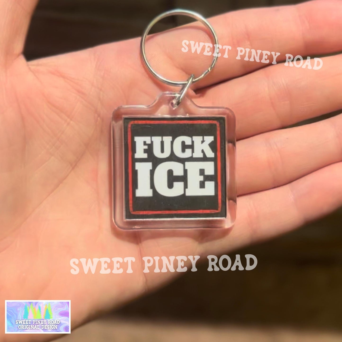 F*ck ICE Keychain, Abolish ICE Political Bag Charm, Chinga La Migra, Anti Trump Protest Bag Tag, FDT Gift For Democrat Acrylic Key Chains