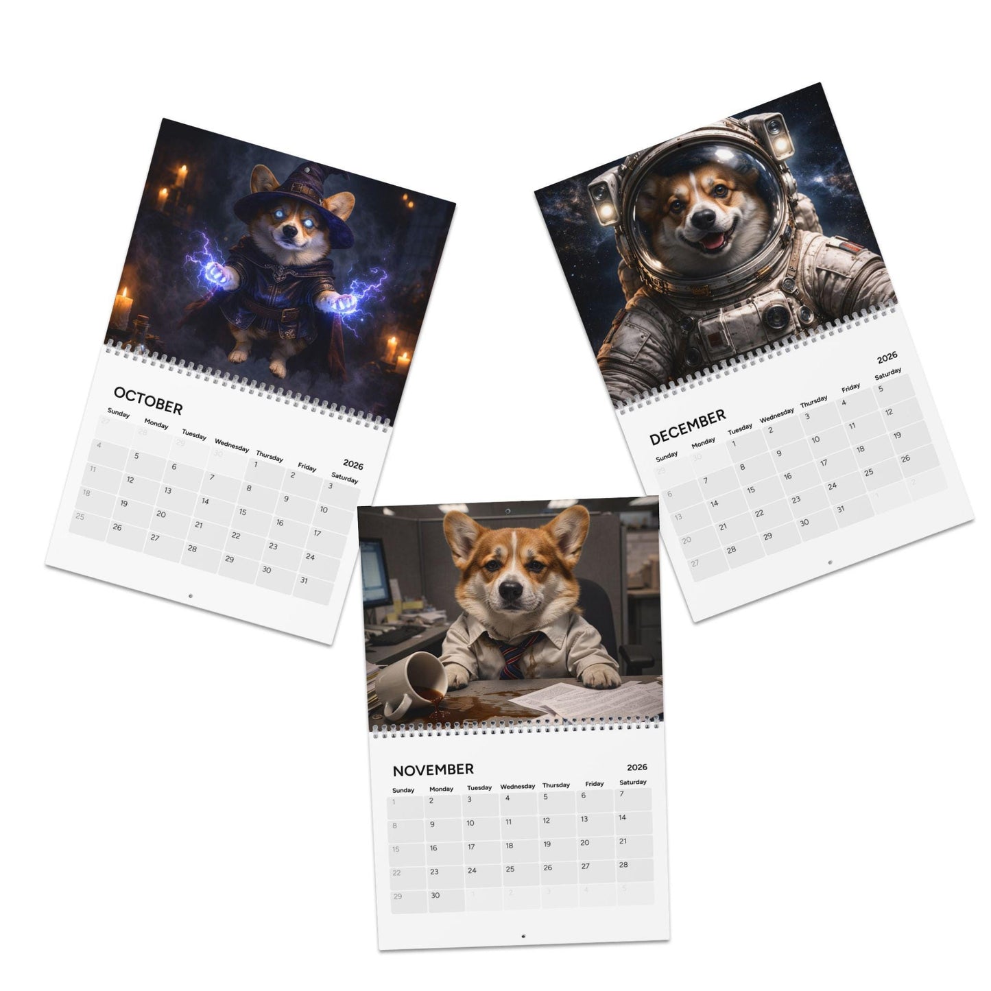 2026 Corgi Calendar, Wall Calendar For Office, Dog Mom Or Dad Gift, Pet Owner Decor