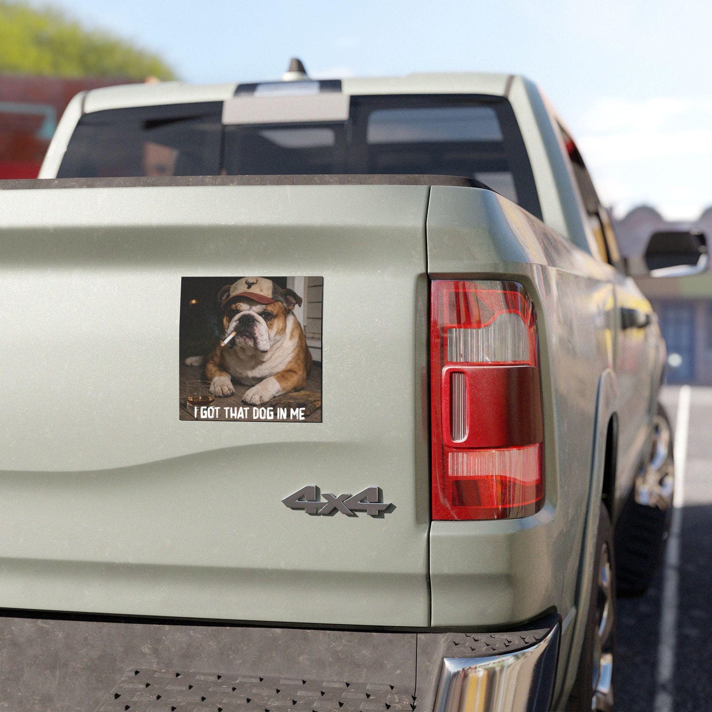 I Got That Dog In Me, Funny English Bulldog Car Magnet, Dad Truck Blue Collar Man Gag Gift For Husband, Hilarious Meme Cursed Humor