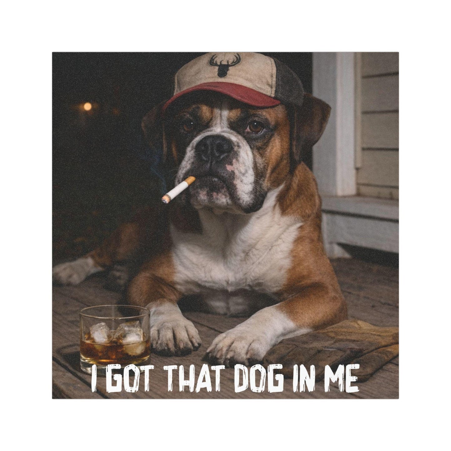 Funny Boxer Car Magnet, Dog Dad Humor Gag Gift, I Got That Dog In Me