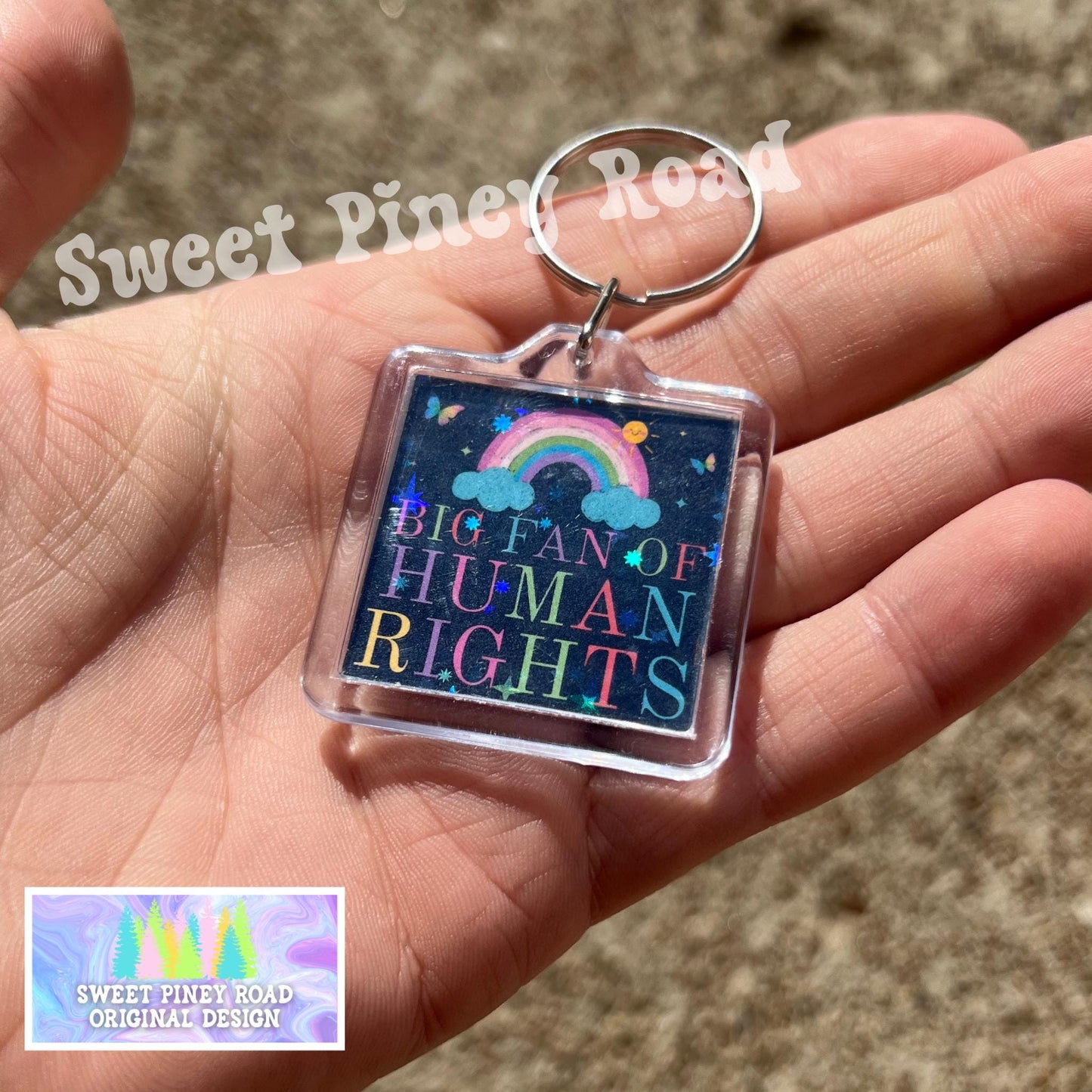 Big Fan Of Human Rights Keychain, Equality Political Bag Charm, Anti Trump Protest Bag Tag, FDT Gift For Democrat Acrylic Key Chains