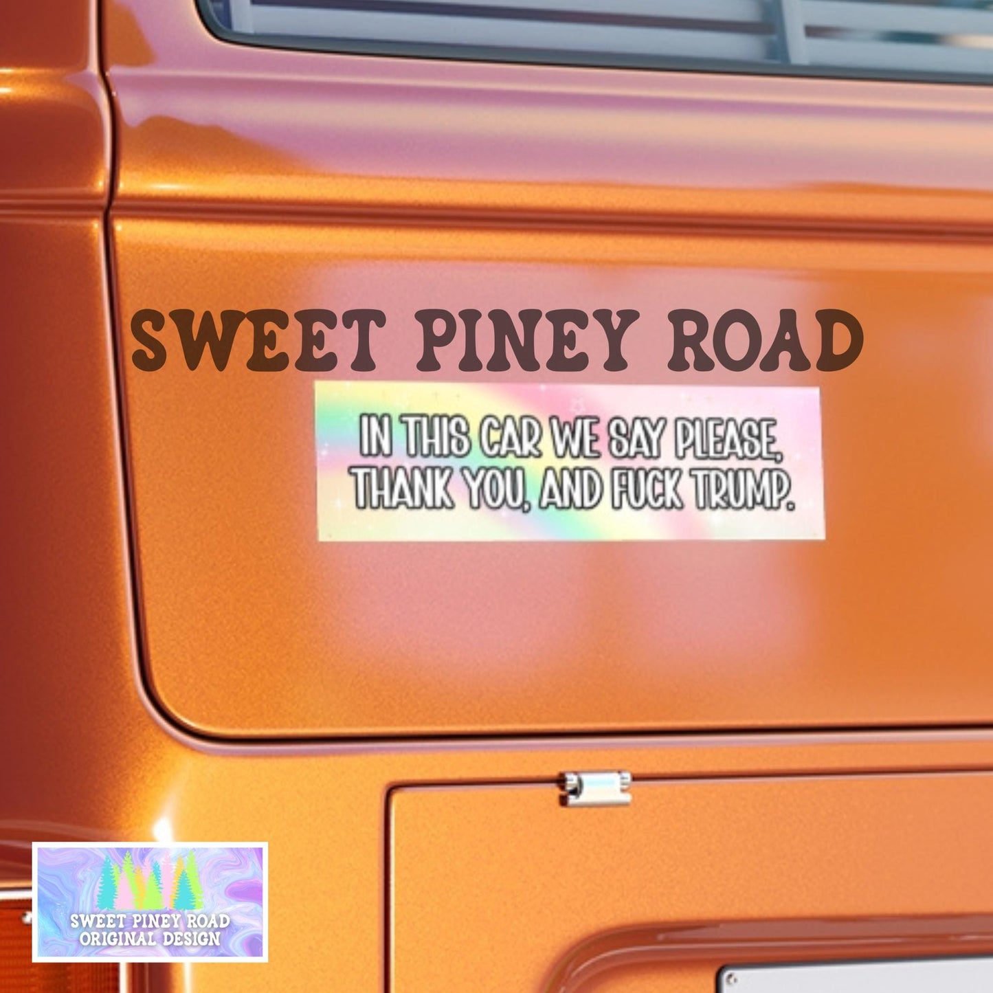 FDT Car Magnet, F*ck Trump Bumper Sticker, Pastel Themed Feminist Activist Decal, Progressive Leftist Liberal
