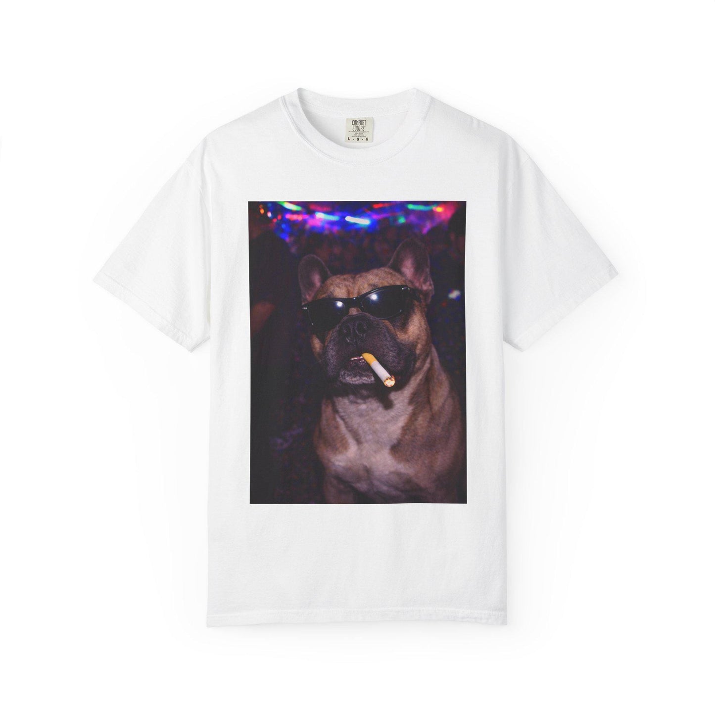 Funny French Bulldog Shirt, Hilarious Frenchie Dogs Smoking Night Club T-Shirt, Party Animal Tee Gift, I Got That Dog In Me y2k Rave Tshirt