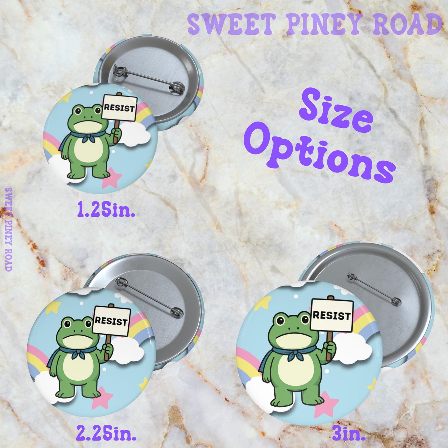 Portland Frog Resist Pin, Anti-Trump Pinback, Anti Ice Political Humor Buttons, Cute Frogs Rally Protest Button