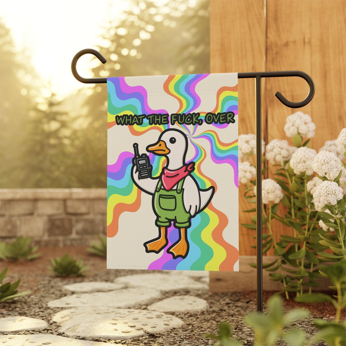 Silly Goose Yard Flag, What The F*ck Duck Garden Banner, Hilarious Weatherproof Decor for Outside