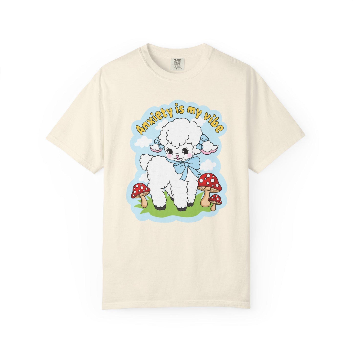 Comfort Colors® Anxiety Is My Vibe Shirt, Funny Cottagecore Lamb Mental Health Tee