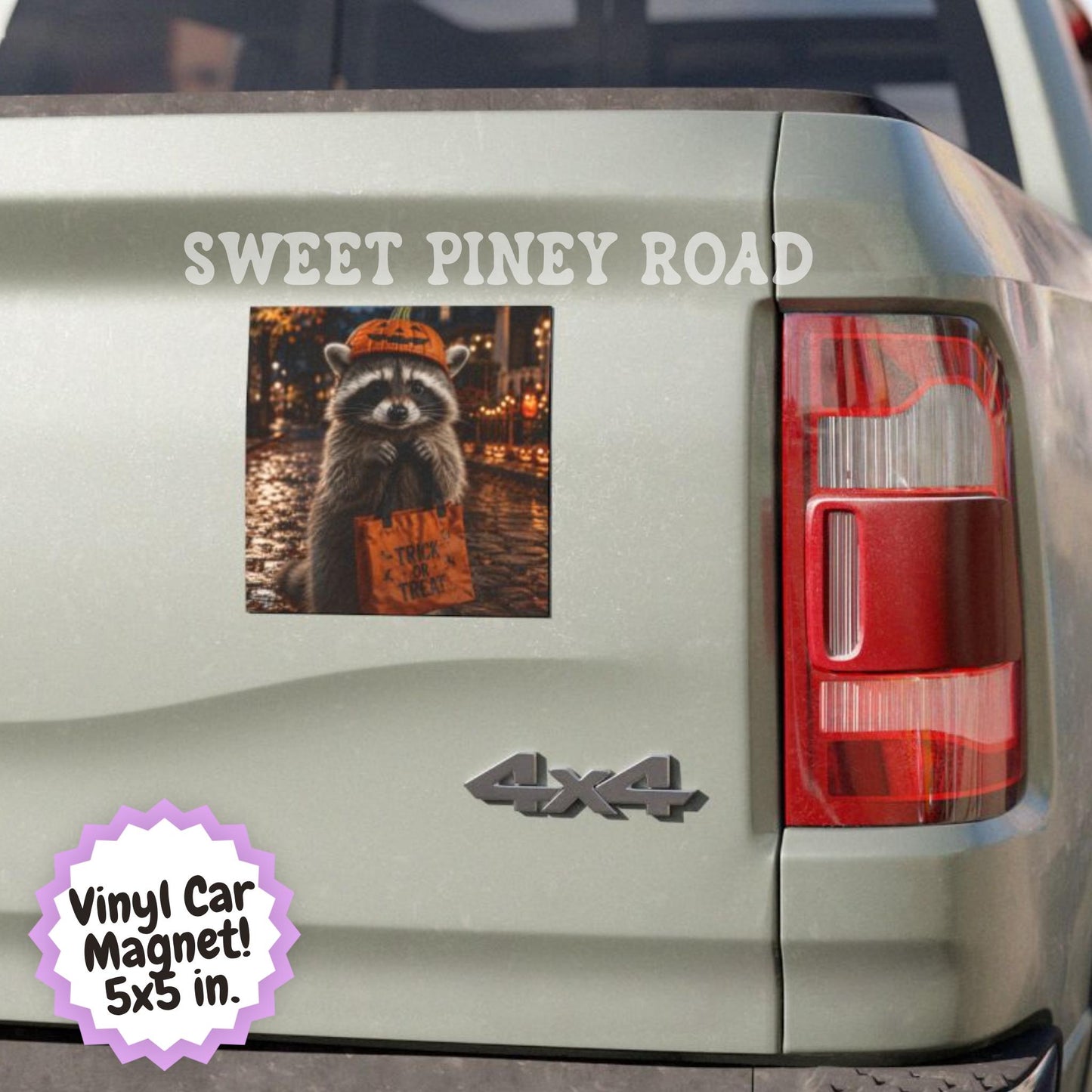 Halloween Raccoon Car Magnet, Trick or Treat Raccoon Magnet, Cute Spooky Animal Decor, Fall Festival Gift, Raccoon Lover Accessory