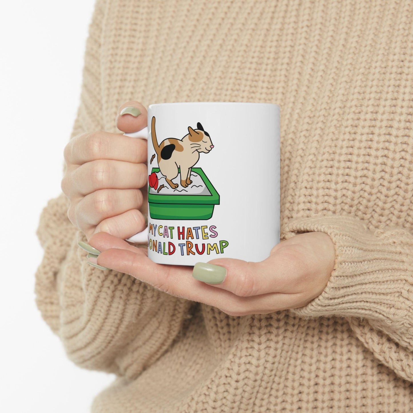 My Cat Hates Donald Trump Mug, Anti-Trump FDT Coffee Cup