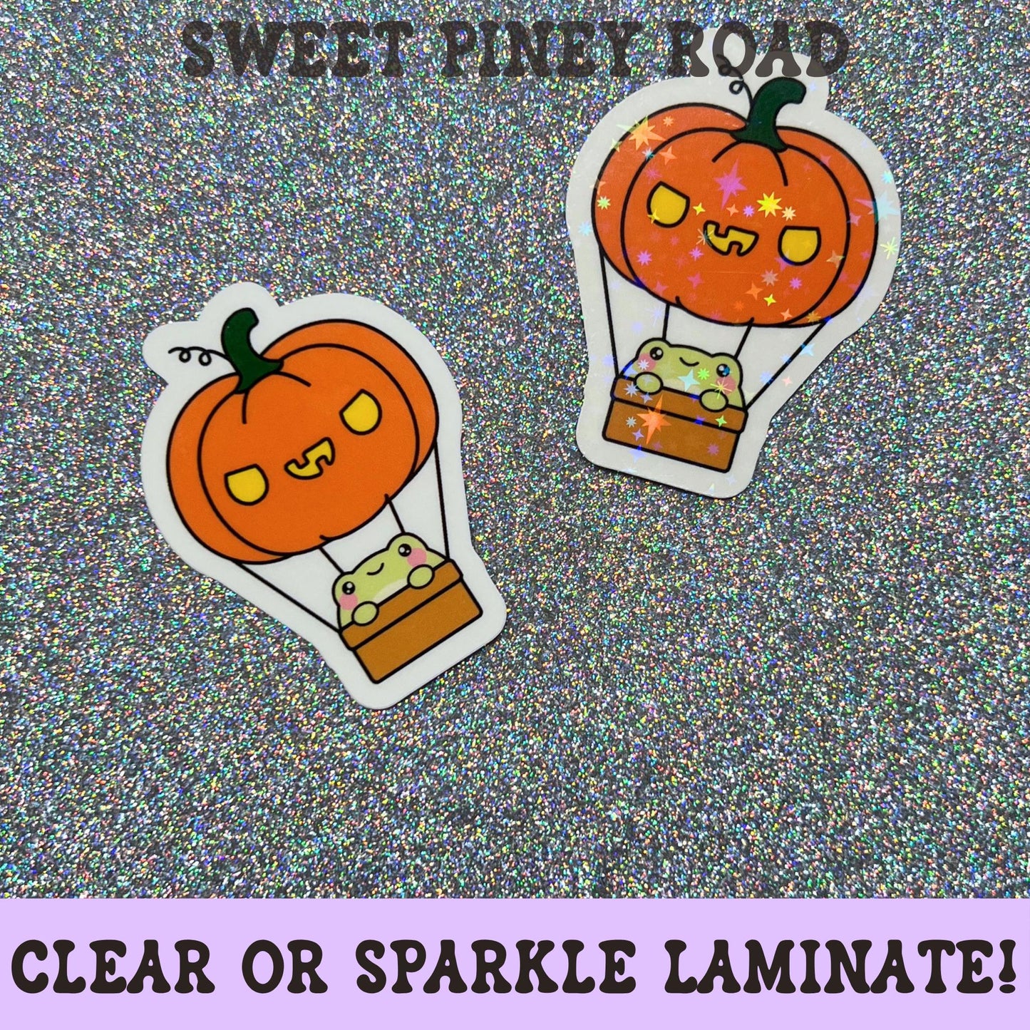 Toad Pumpkin Hot Air Balloon Sticker, Cute Halloween Frog Decal, Kawaii Fall Sticker, Whimsical Autumn Art, Cottagecore Gift