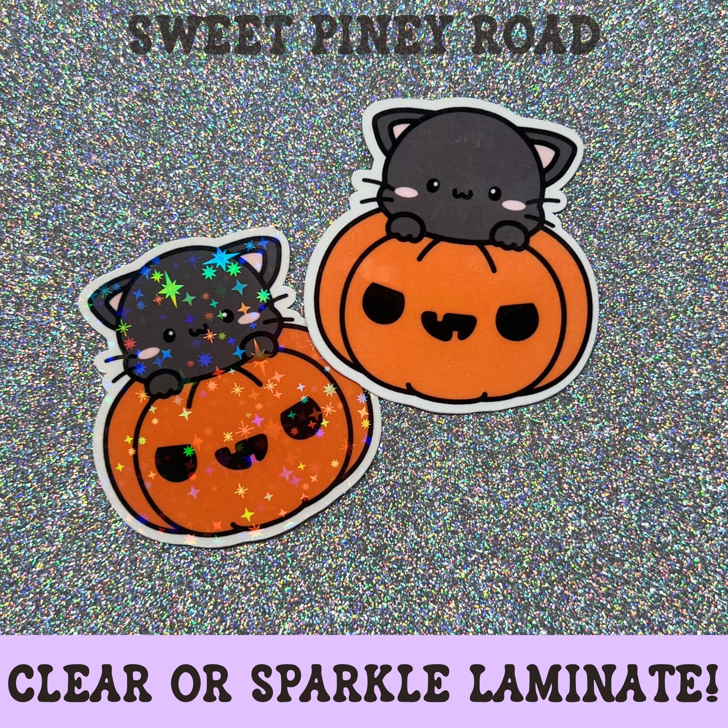 Black Cat Pumpkin Sticker, Cute Halloween Cat Decal, Kawaii Spooky Season Sticker, Fall Cat Lover Gift, Autumn Aesthetic Art