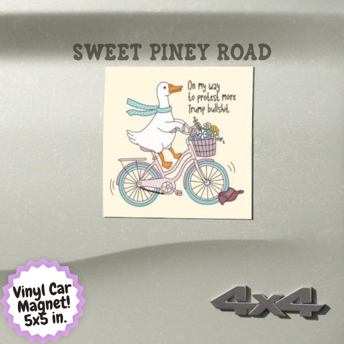 Anti Trump FDT Car Magnet, Funny Protest Goose Magnet, Resist Trump Humor, Liberal Political Car Decor, Anti MAGA Gift