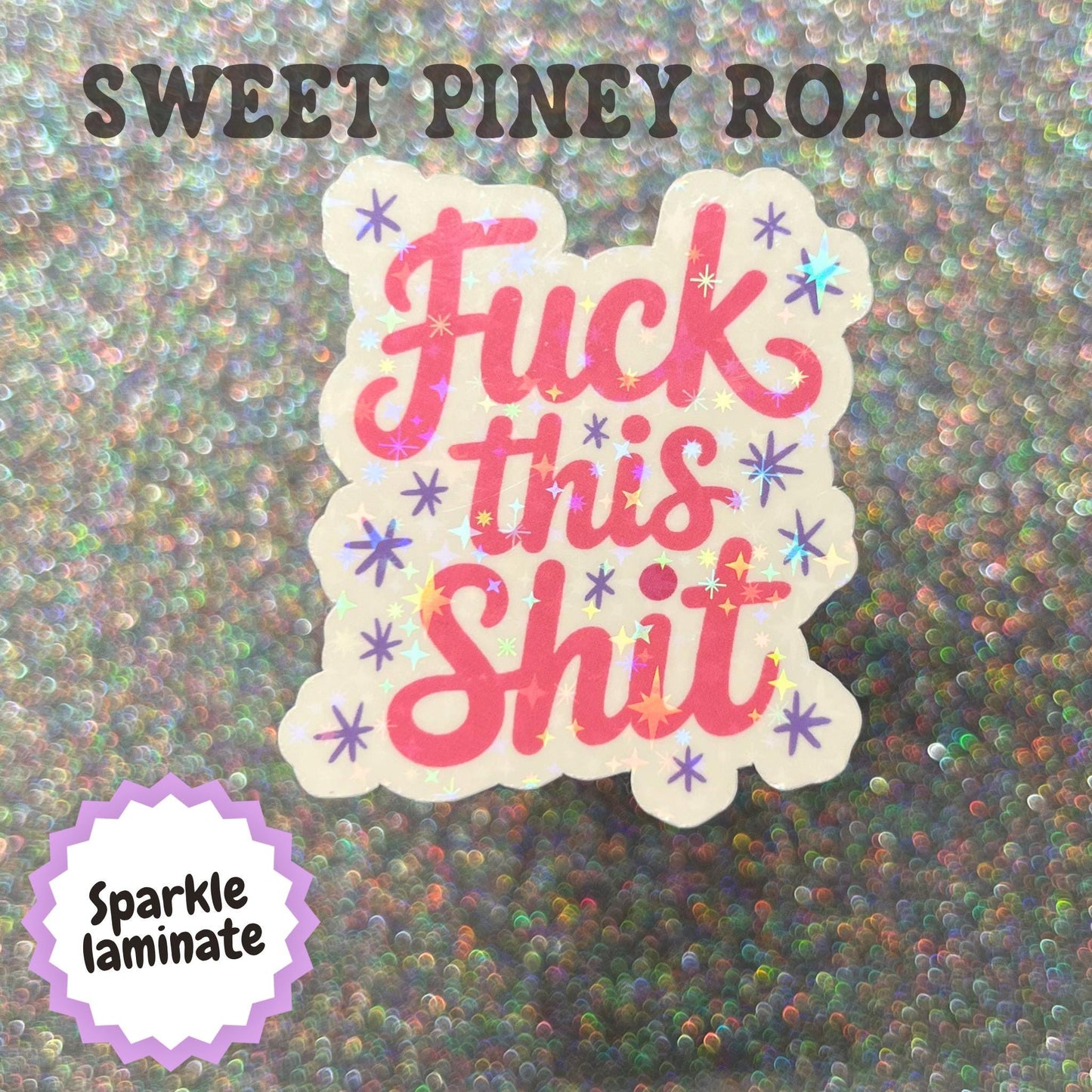 F*ck This Shit Sticker, Cute But Rude Sticker, Sarcastic Humor Gift, Retro Typography Sticker, Burnt Out Mood, Snarky Pink Aesthetic