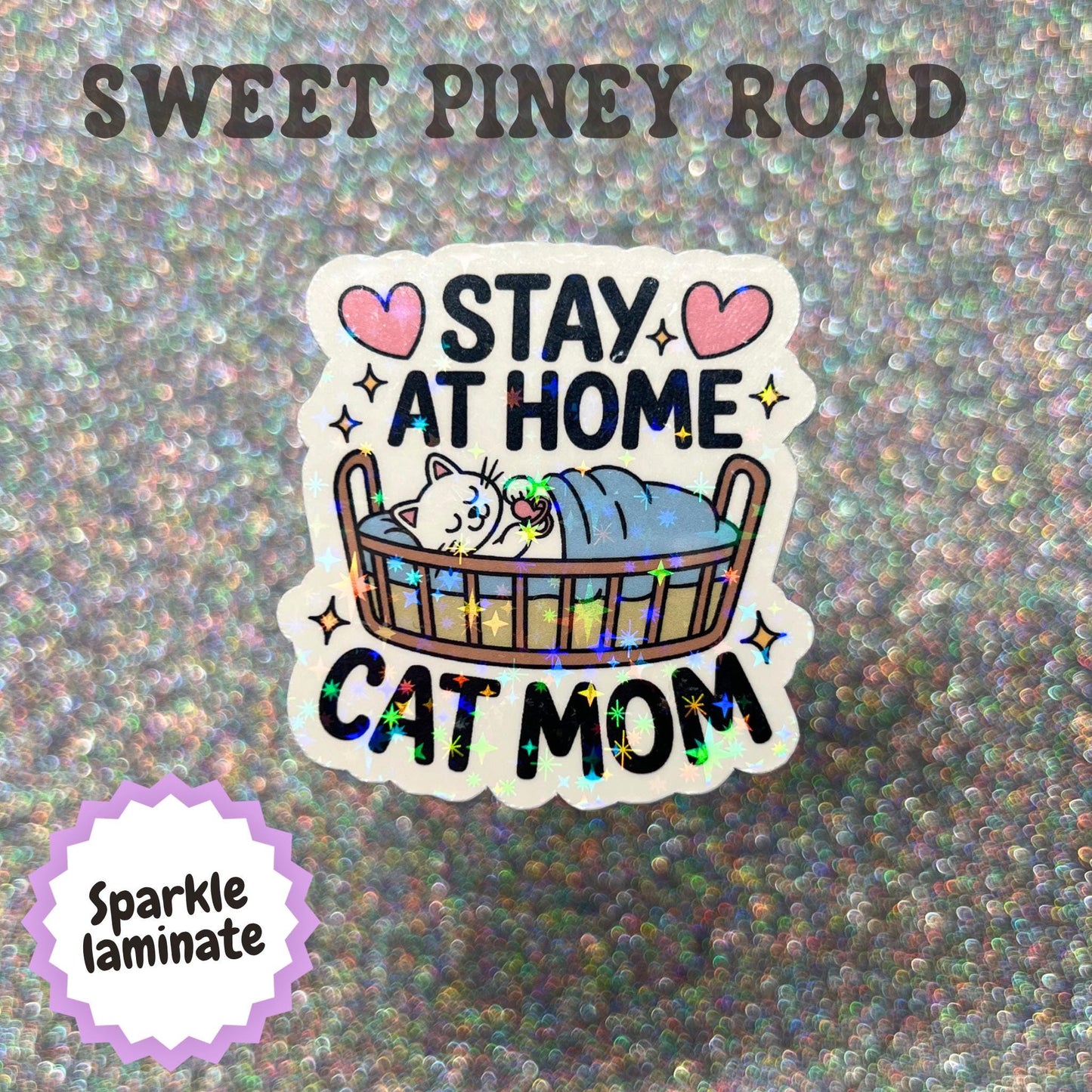 Stay At Home Cat Mom Sticker, Funny Cat Lover Gift, Introvert Cat Sticker, Homebody Humor Decal, Cozy Cat Mom Accessory