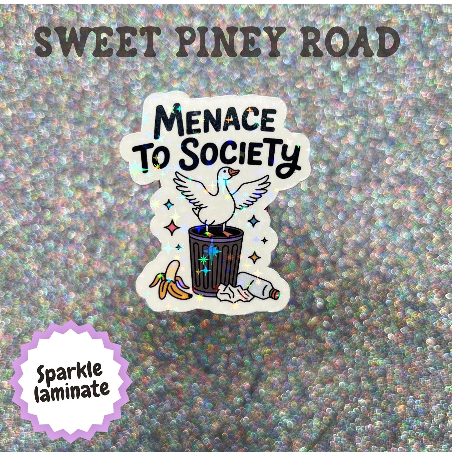 Menace To Society Goose Sticker, Chaotic Goose Decal, Funny Goose Sticker, Trash Bird Humor Gift, Chaotic Animal Sticker