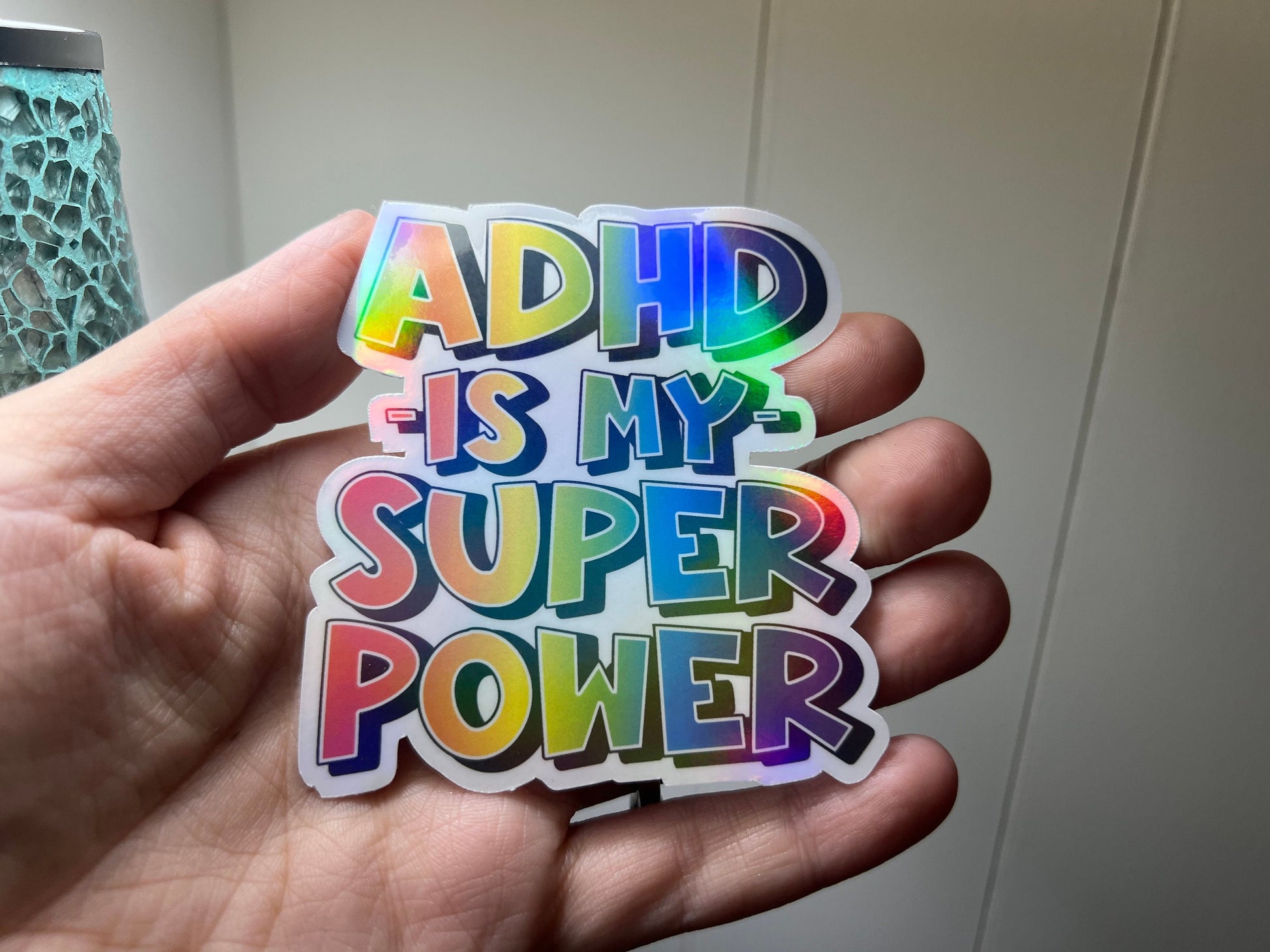 ADHD Holographic Sticker Bundle, Water Resistant, UV Resistant, Vibrant Sticker Set Bundle