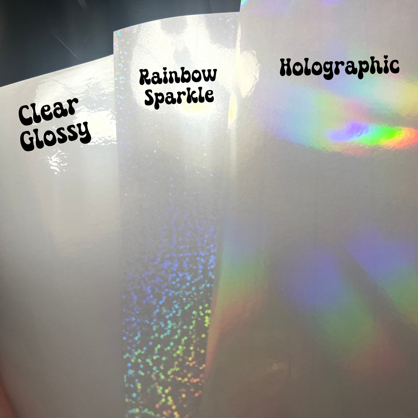 Pastel 90s Theme Girly Nostalgic Stickers | Water Bottle Tumbler Laptop Window Water Resistant Die Cut Decal | Clear Glossy, Holographic