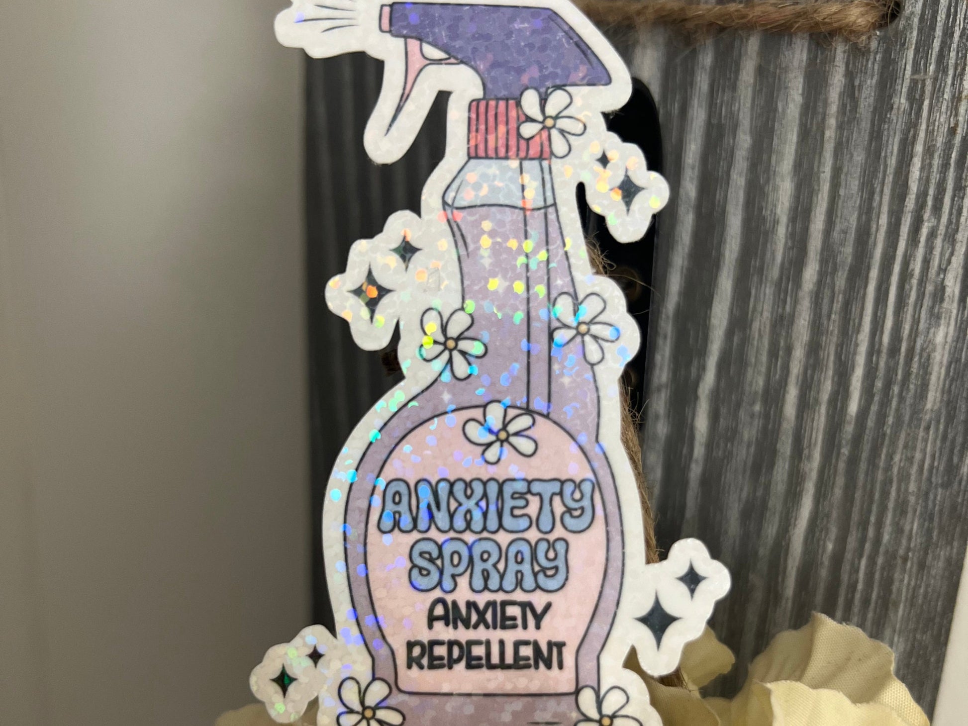 Pick Your Own Sticker | Anxiety Sticker Pack | Water Bottle Tumbler Laptop Window Water Resistant Die Cut Decal | Rainbow Sparkle Laminate