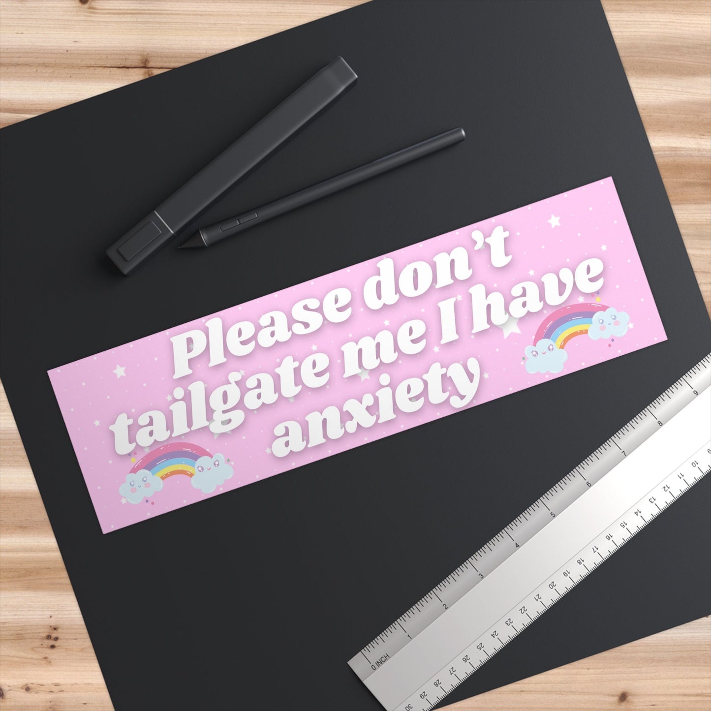 Please Don't Tailgate Me I Have Anxiety Bumper Sticker Anixety Decal Anxiety Bumper Sticker Funny Bumper Sticker Trendy Sticker Tailgate