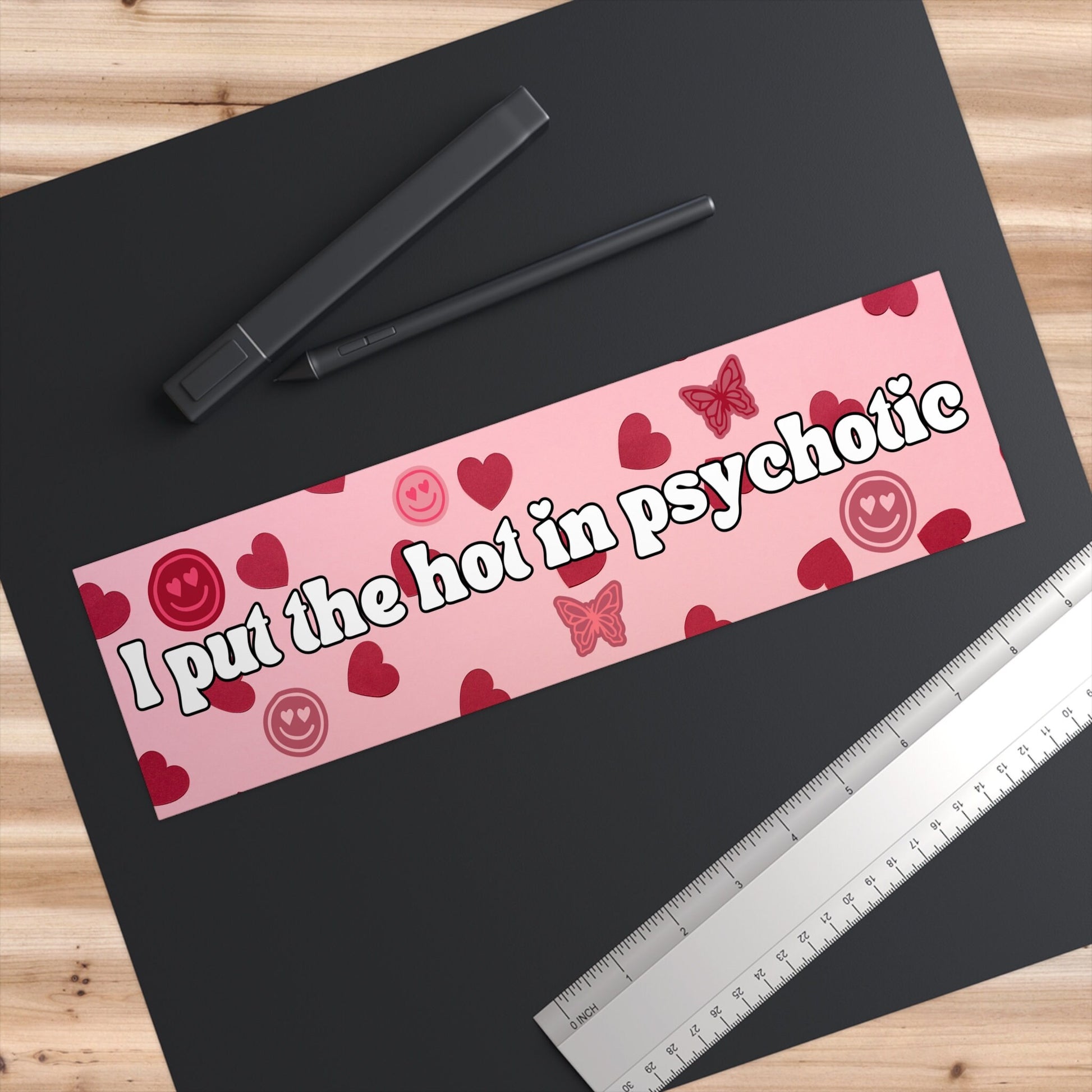 I Put The Hot In Psychotic Waterproof Sticker, Hot Girl Decal, Crazy Girly Sticker, Gift For Her, Pink Cute Funny Humor