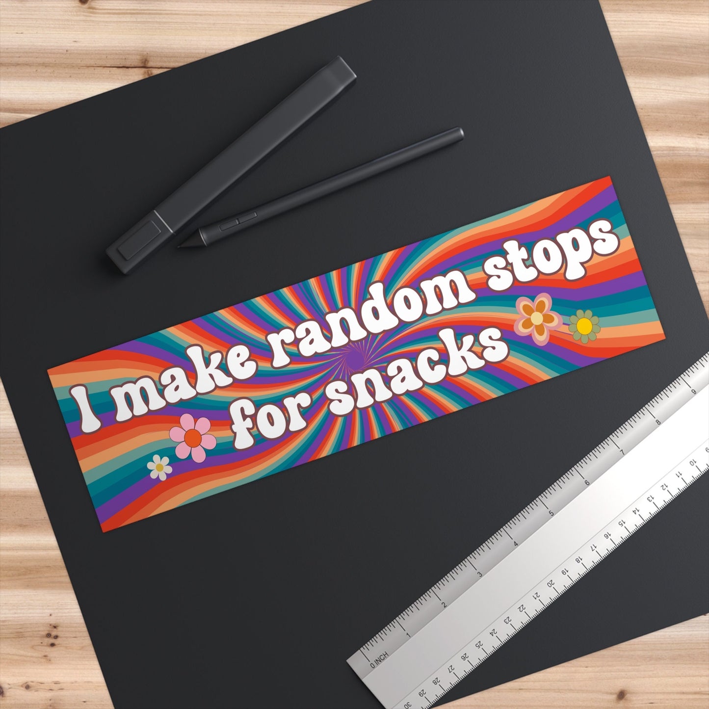 I Make Random Stops For Snacks Bumper Sticker Girly Bumper Sticker Humor Bumper Sticker It Girl Sticker Retro Bumper Girly Retro Sticker