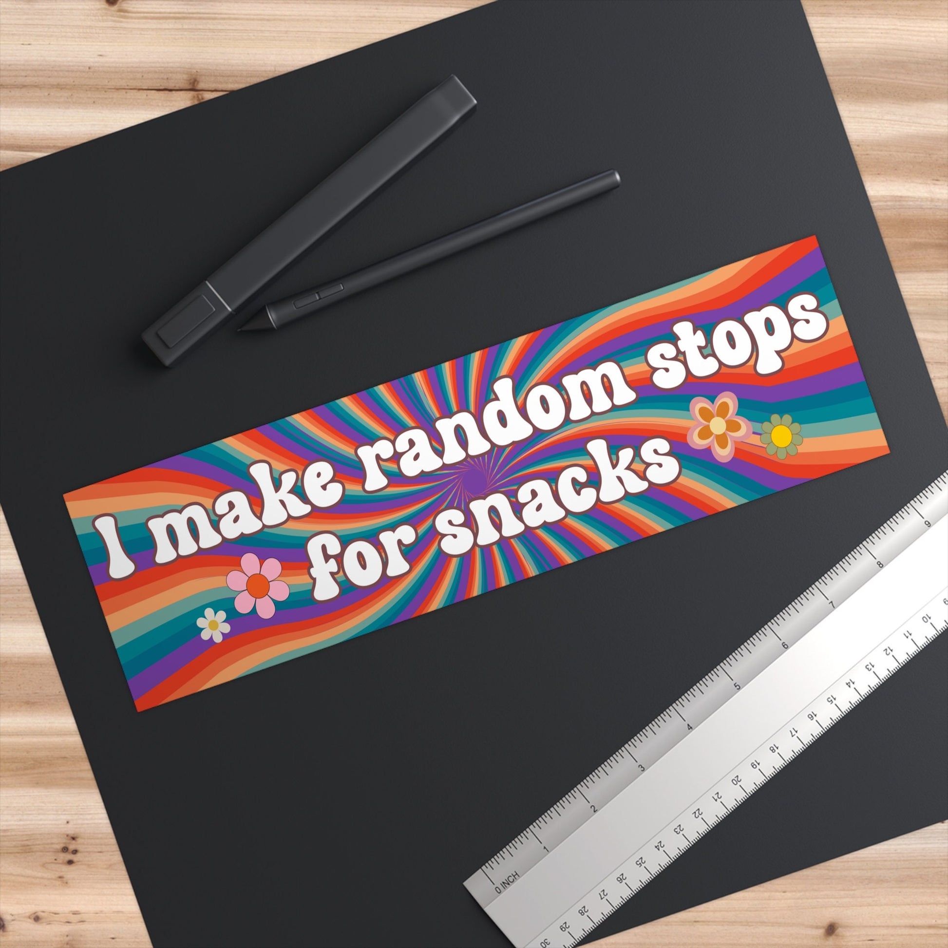 I Make Random Stops For Snacks Bumper Sticker Girly Bumper Sticker Humor Bumper Sticker It Girl Sticker Retro Bumper Girly Retro Sticker