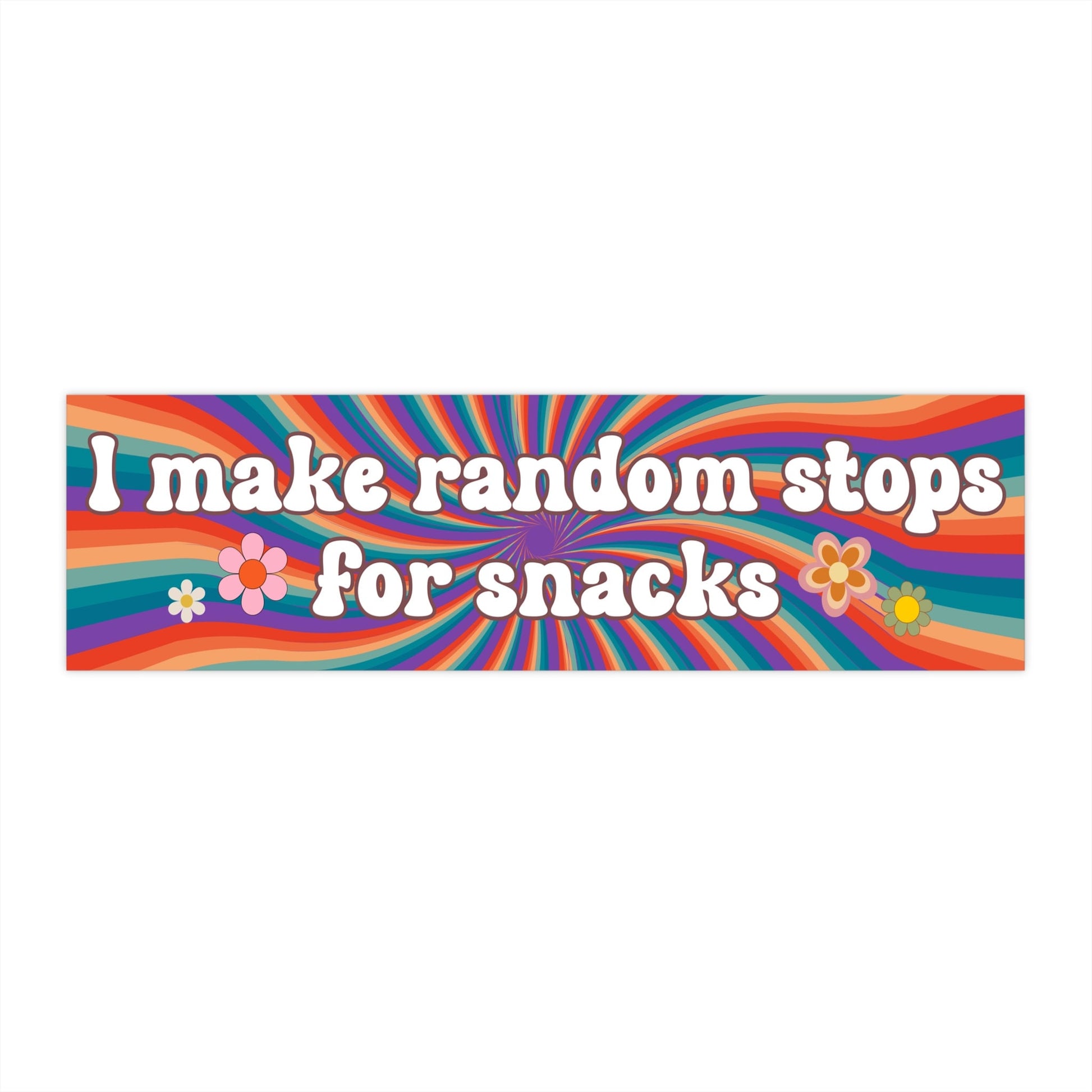 I Make Random Stops For Snacks Bumper Sticker Girly Bumper Sticker Humor Bumper Sticker It Girl Sticker Retro Bumper Girly Retro Sticker