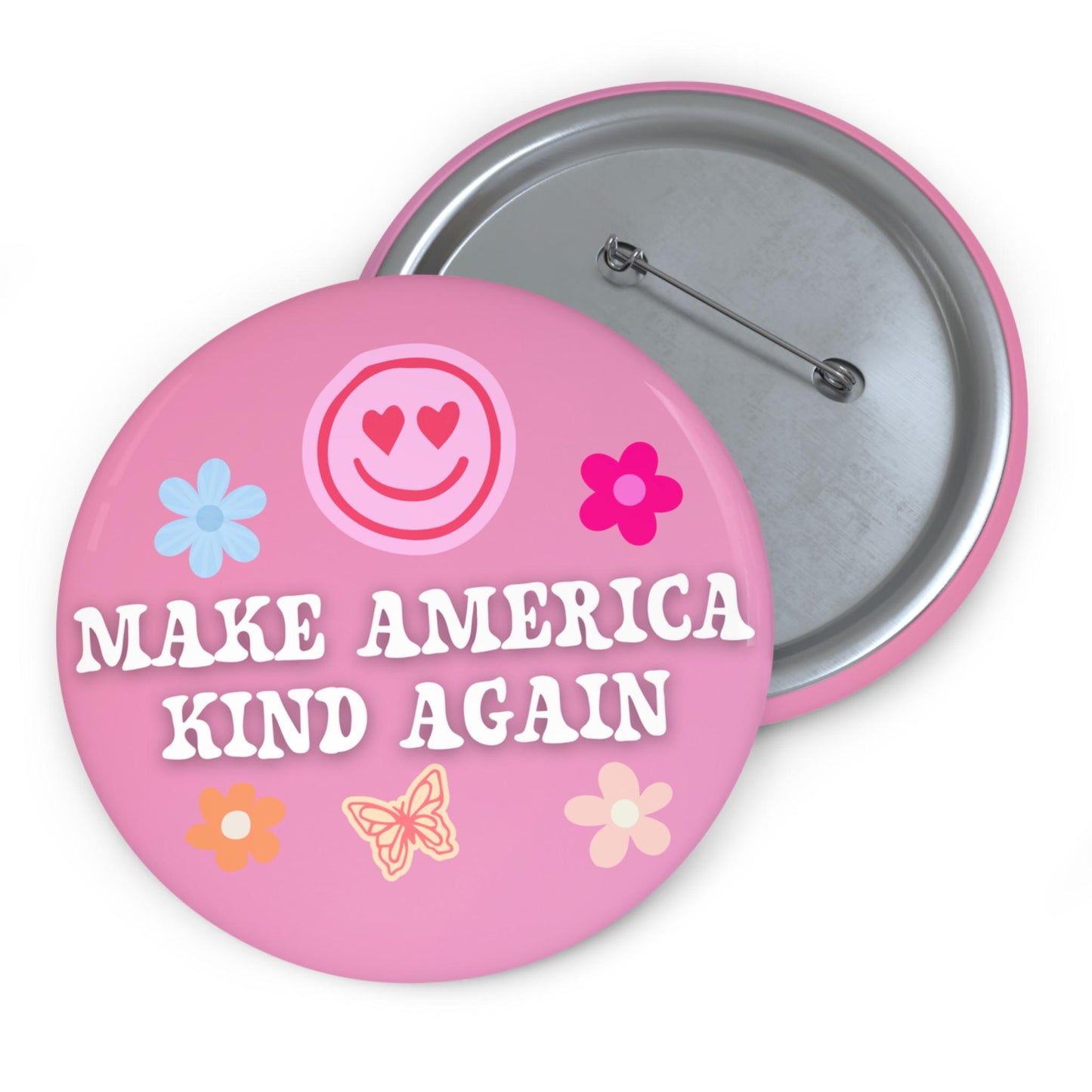 Anti Trump Button, Make America Kind Again, Y2K Aesthetic, Pink Girly Gen Z, Political Statement Pin, Feminist 3 Sizes Available