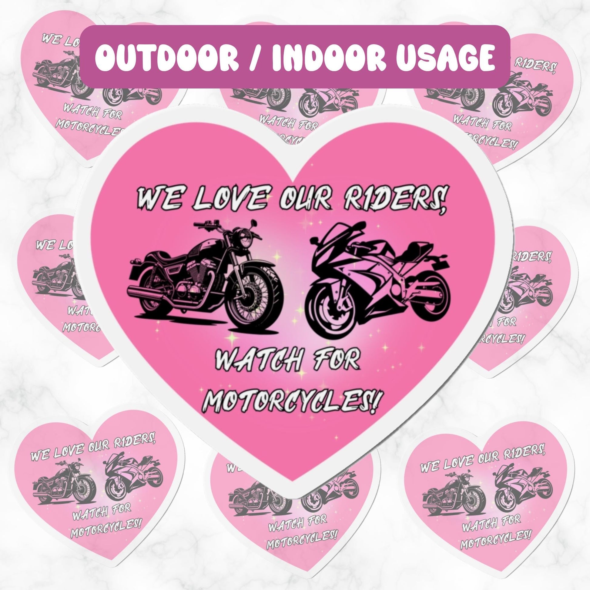Watch For Motorcycles Magnet, Moto Car Decal Magnet, Fridge Magnet, Outdoor Magnet, 4 Inch, 5 Inch, 6 Inch