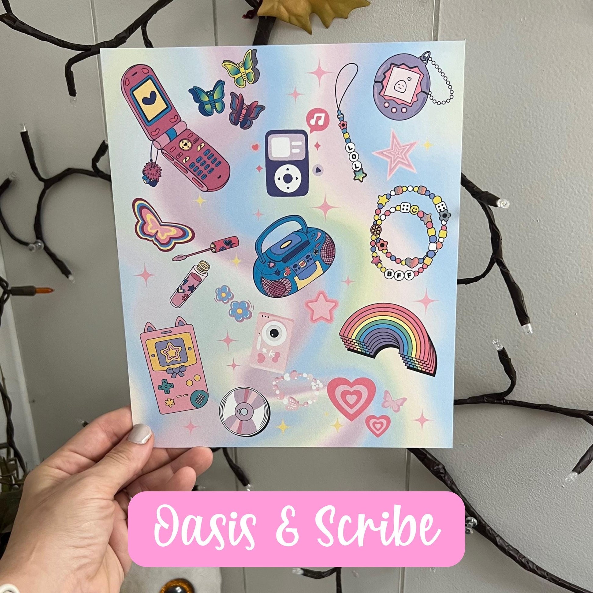Kindle Insert for Clear Case | 2000s Nostalgia Y2K | PRINTABLE | Retro Girly Vibes | Paperwhite, Basic, Scribe, Oasis Cover Art