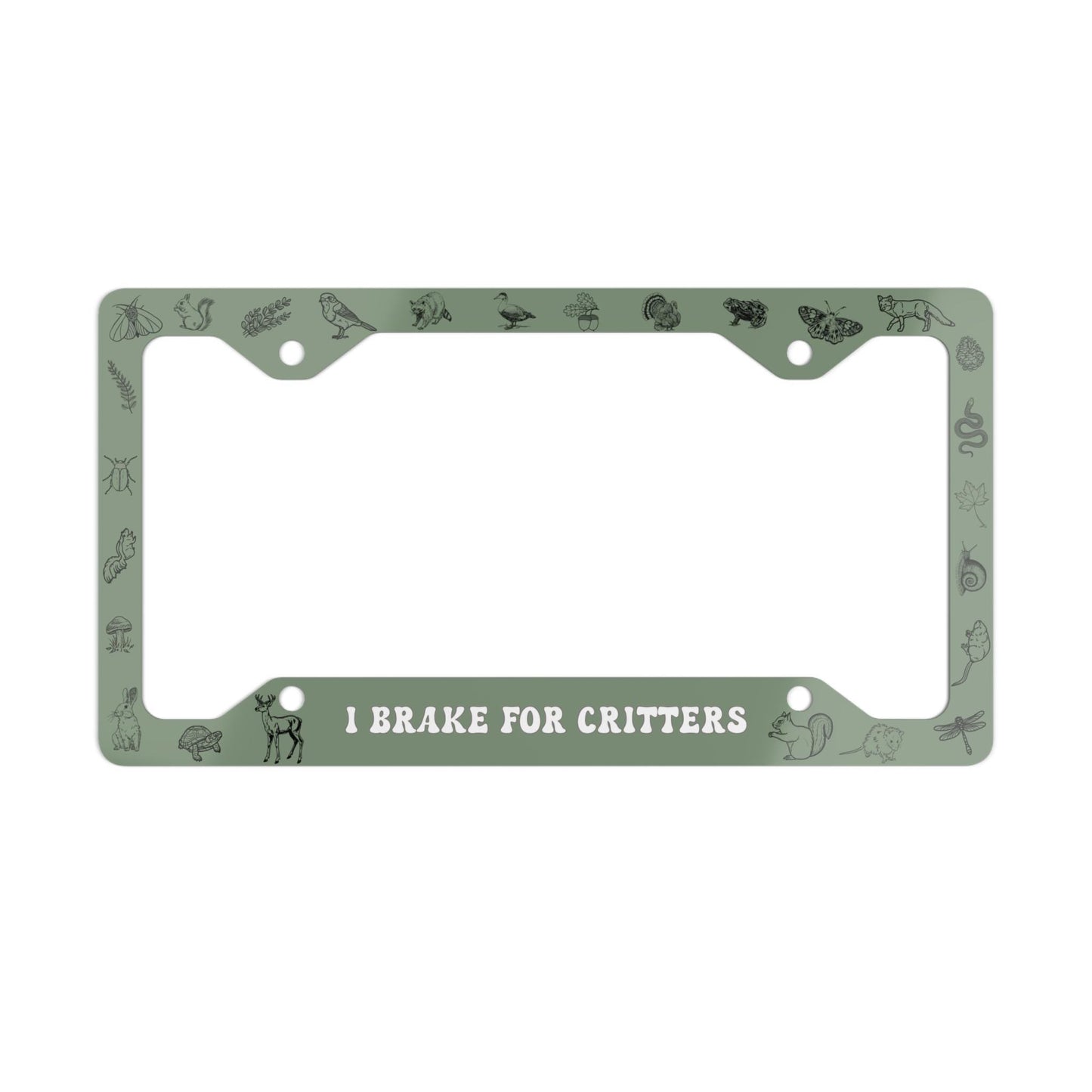 Cute Critters License Plate Frame, Animals Car Accessories, Be Kind To All Kinds, Nature, Earth Day Gift